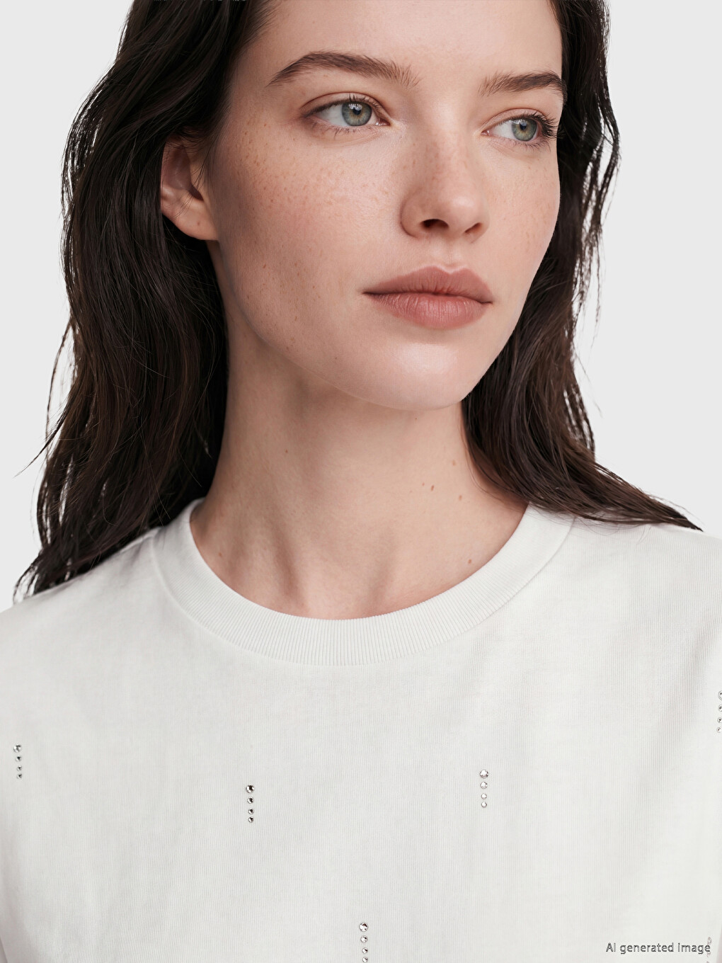 Rhinestone Embellished Soft Touch Women's T-Shirt-2