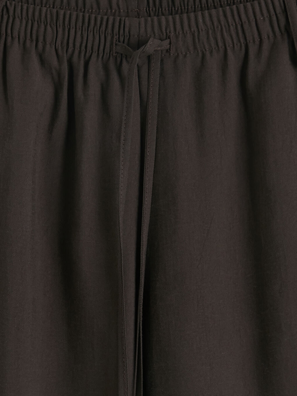 Kahverengi Beli Lastikli Geniş Paça Kadın Pantolon-2