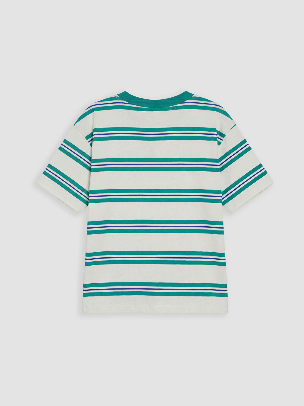 Yeşil Bisiklet Yaka Çizgili Erkek Çocuk Tişört-1