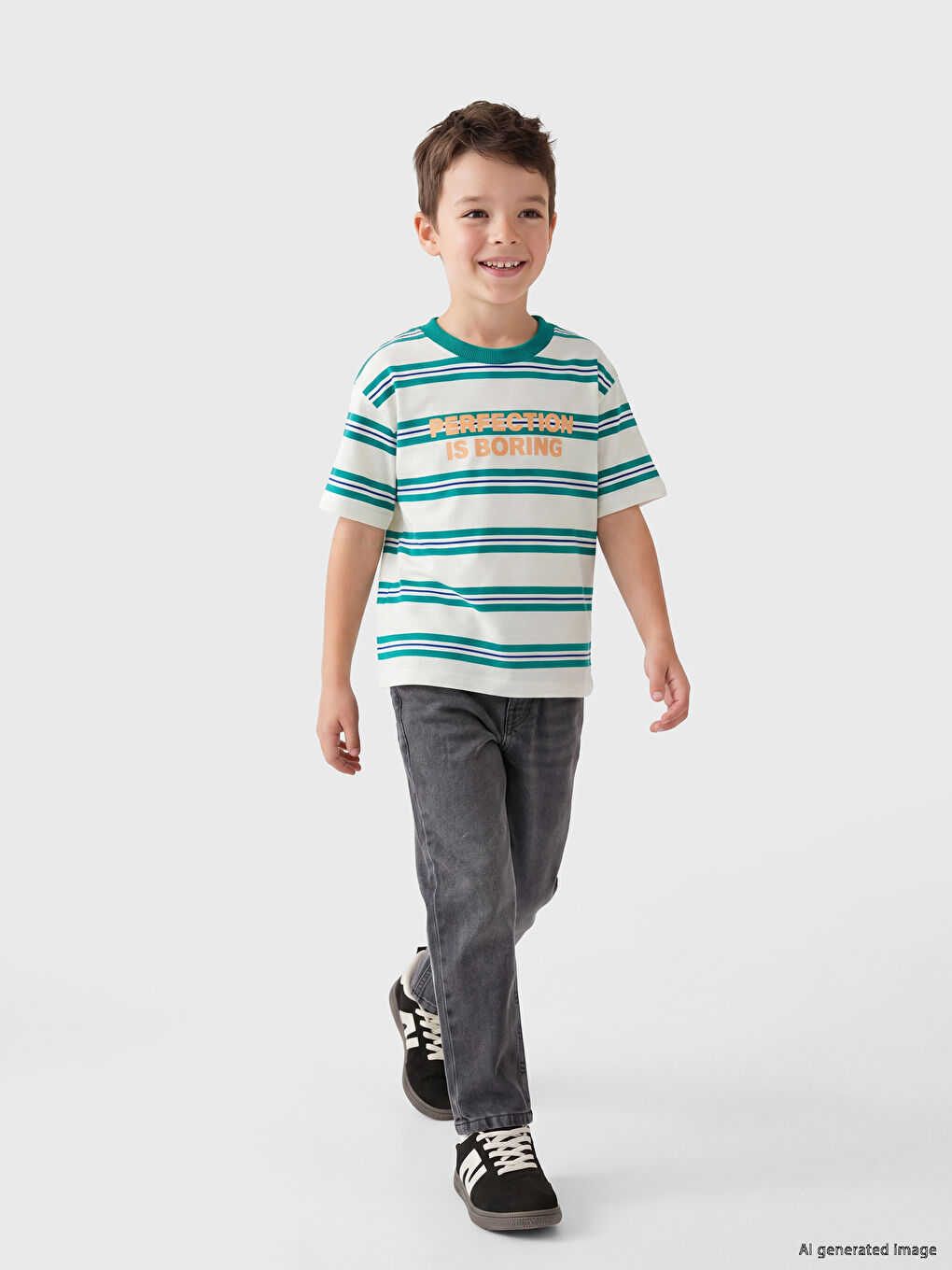 Crew Neck Striped Boys' T-Shirt