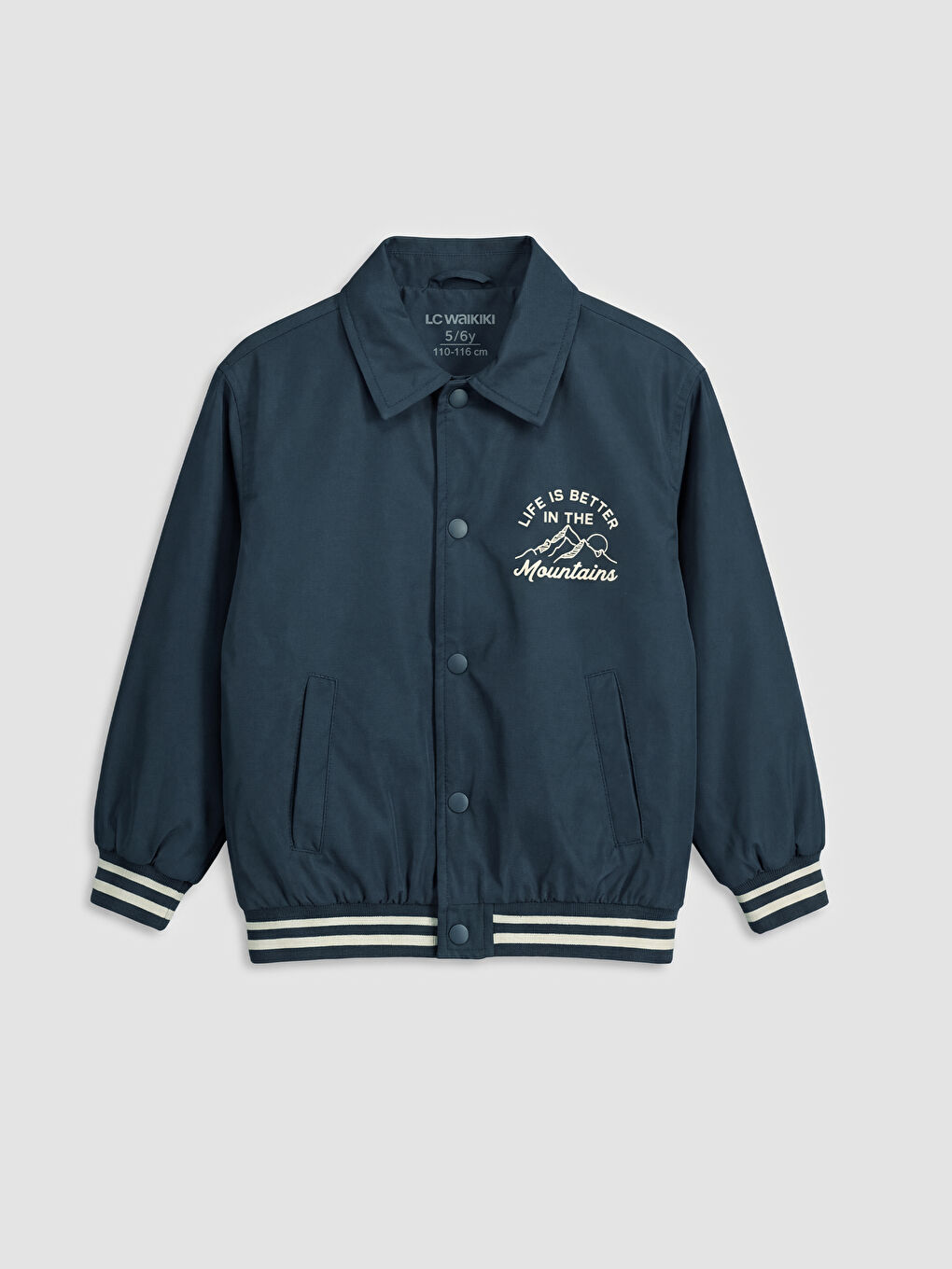 Lacivert Gömlek Yaka Erkek Çocuk Mont