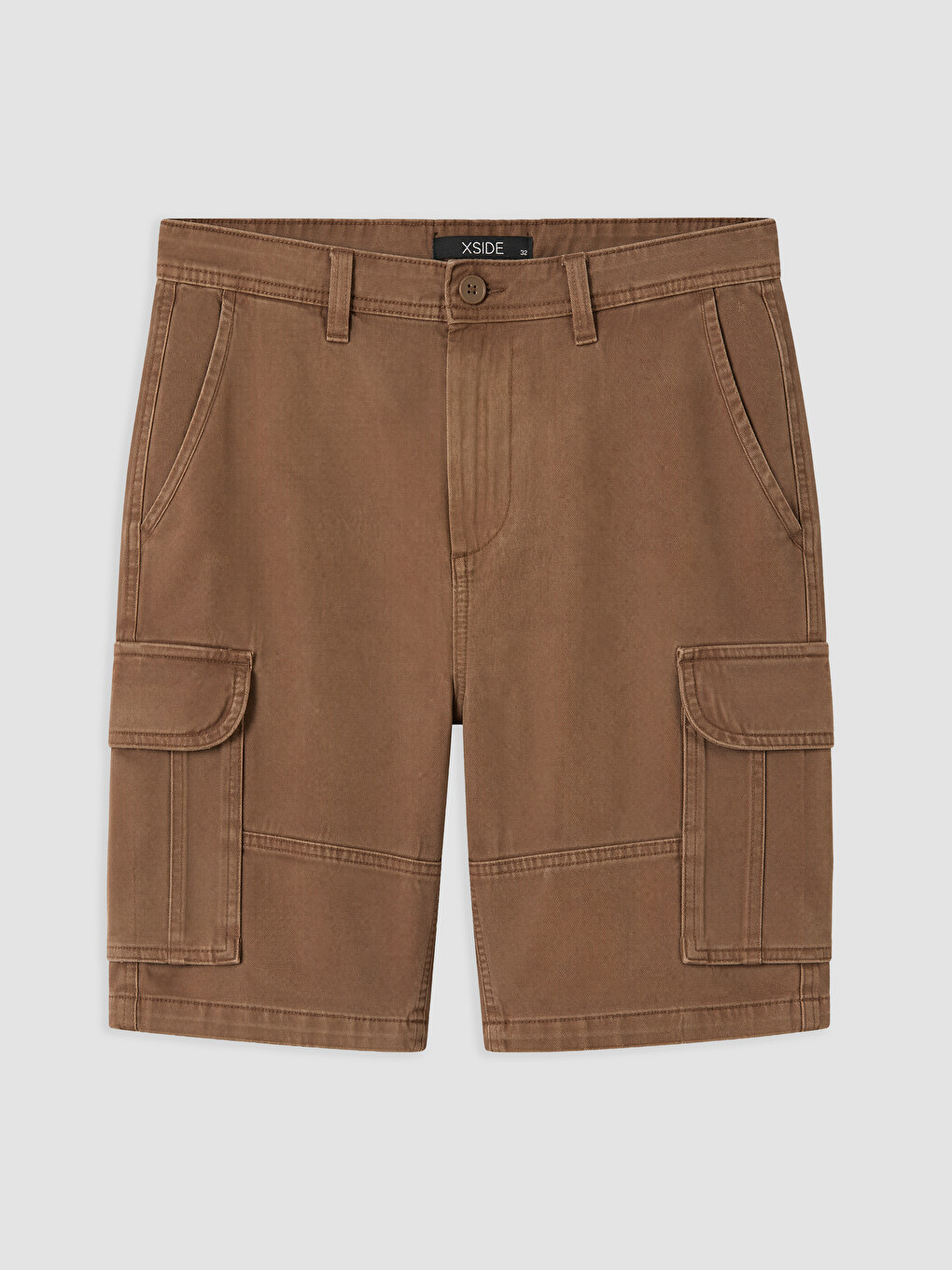 Standart Kalıp Gabardin Erkek Kargo Şort-4