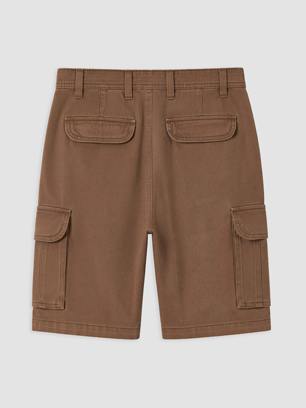 Standart Kalıp Gabardin Erkek Kargo Şort-5