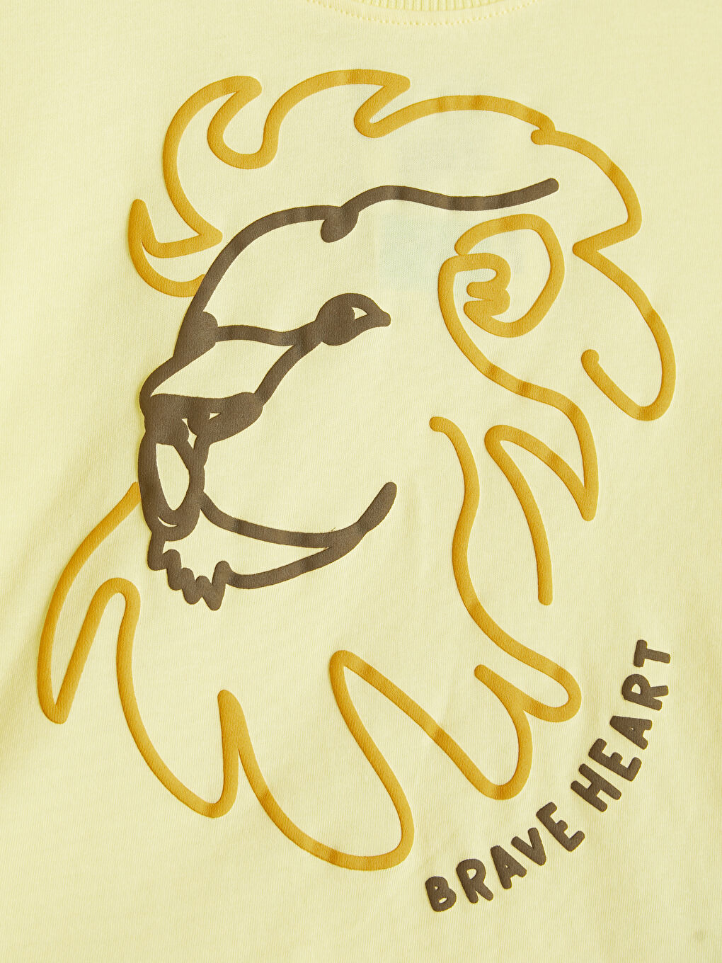 Sarı Bisiklet Yaka Baskılı Erkek Çocuk Tişört-2