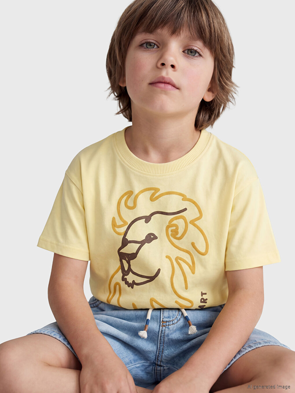 Crew Neck Printed Boys' T-Shirt-1