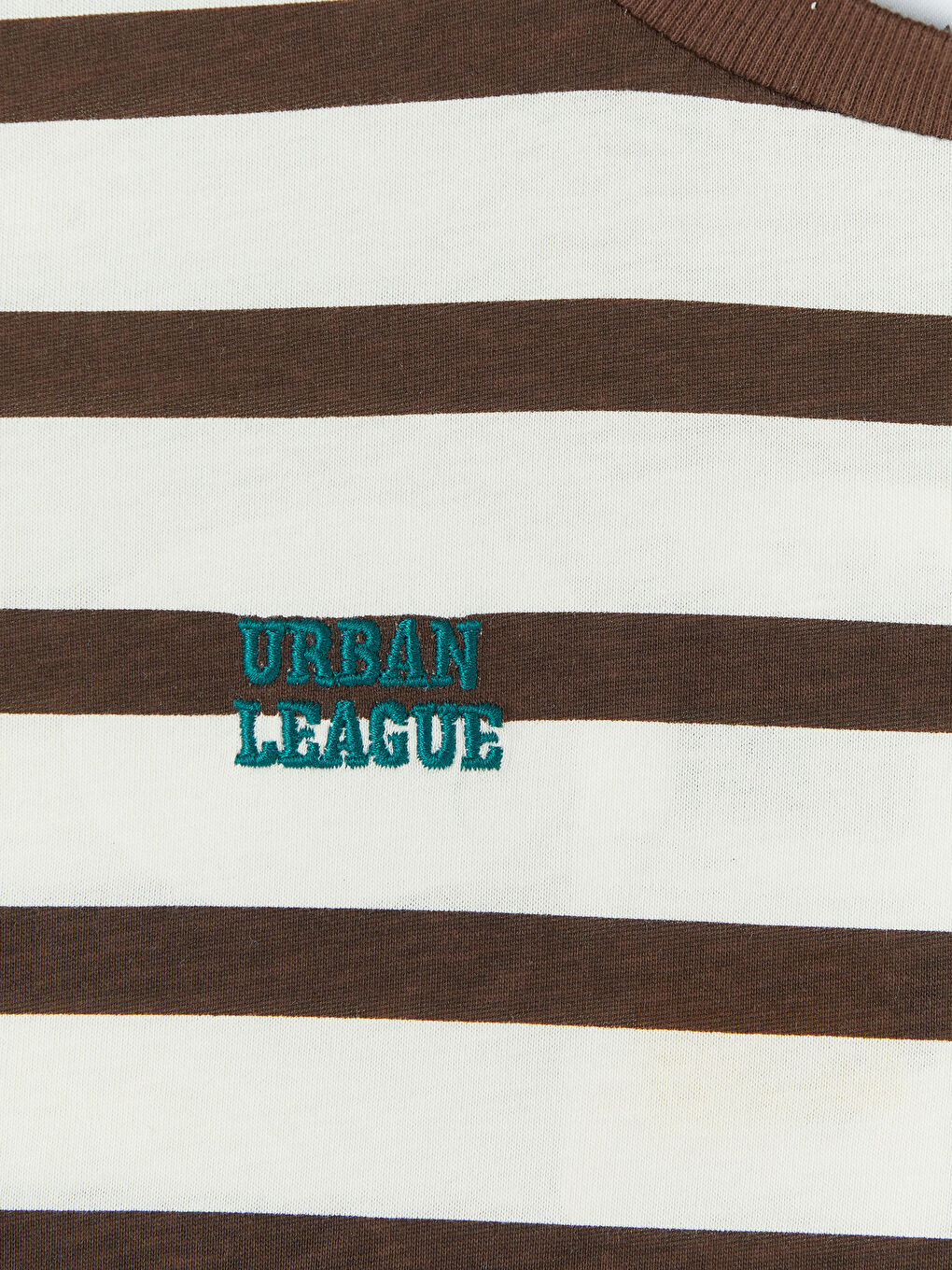 Kahverengi Bisiklet Yaka Çizgili Erkek Çocuk Tişört-2