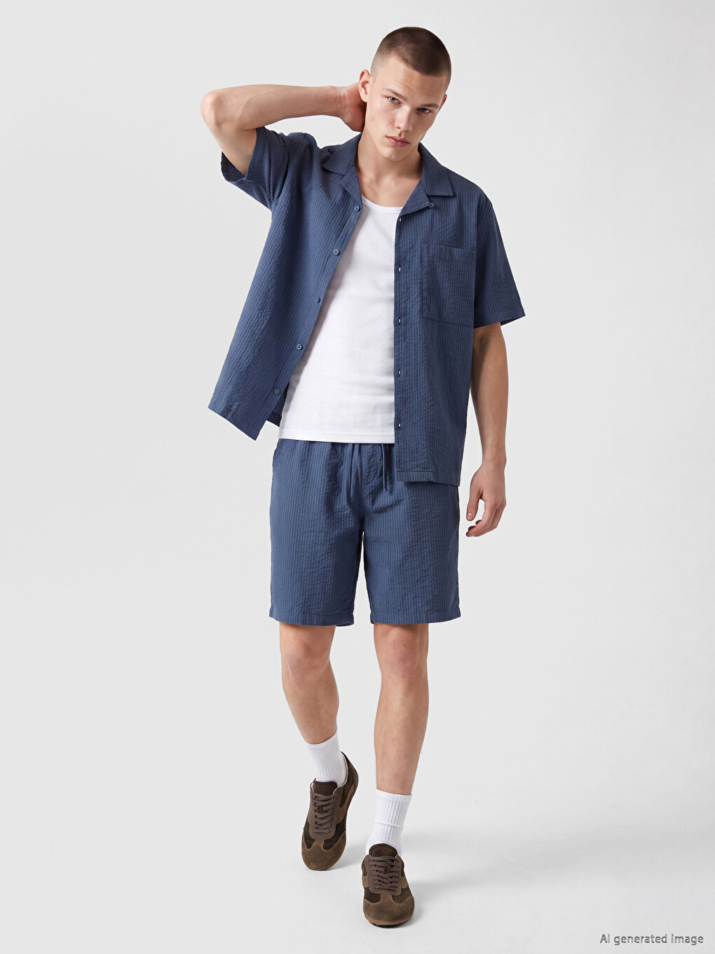 Man Navy Shorts-1
