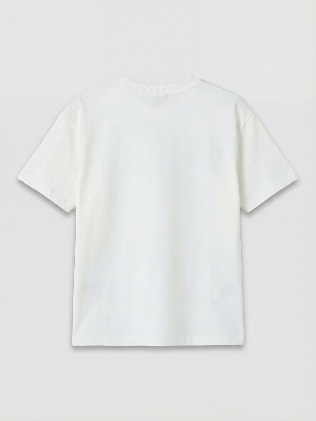 Ekru Bisiklet Yaka Nakışlı Erkek Çocuk Tişört-1