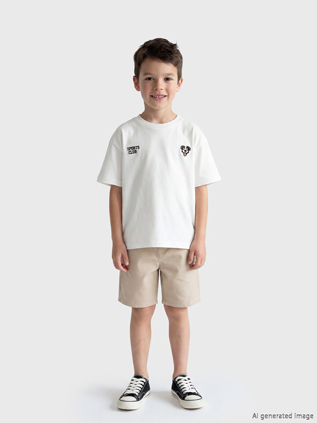 Jungen T-Shirt mit Rundhalsausschnitt und Stickerei-1