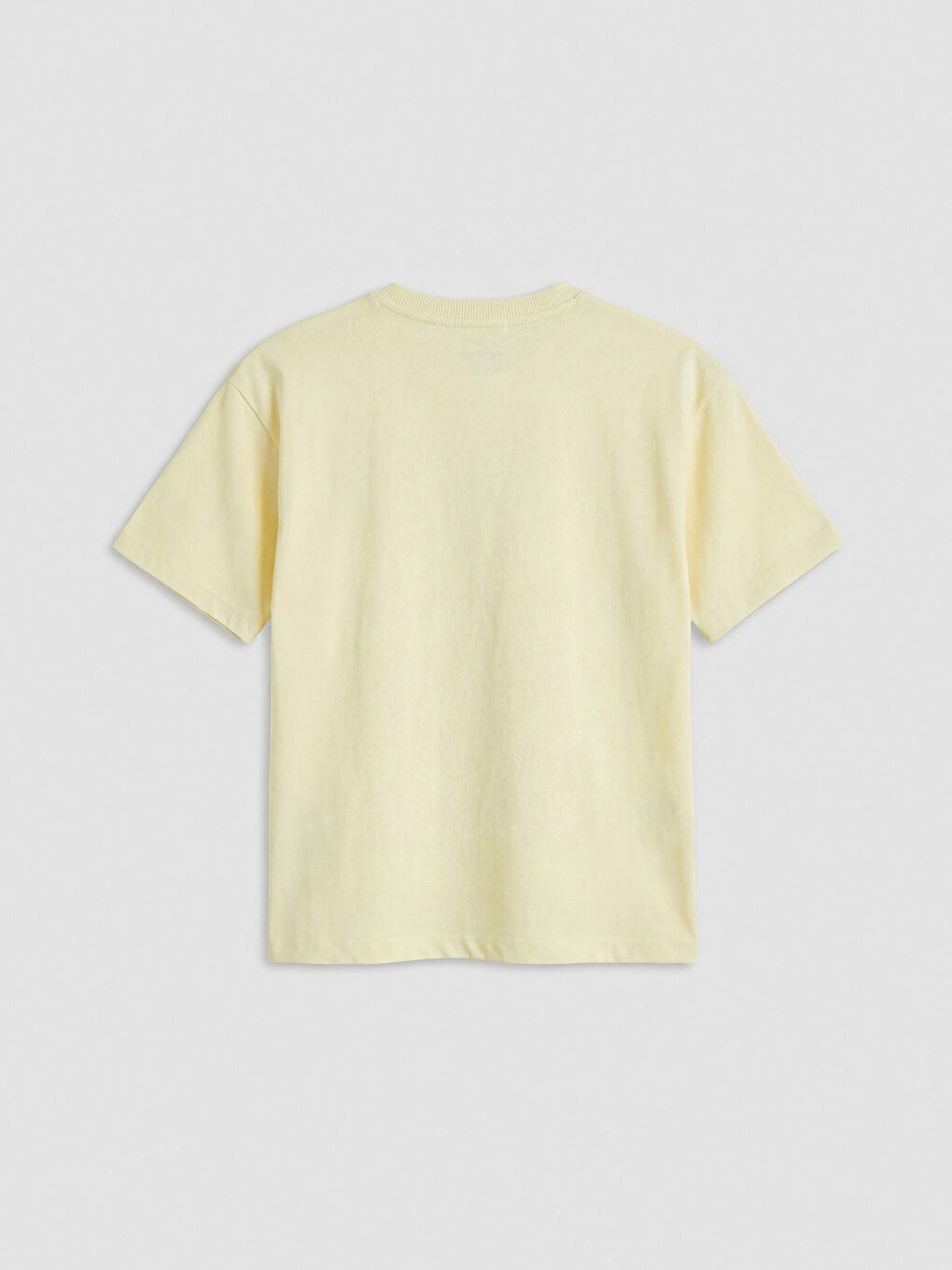 Sarı Bisiklet Yaka Nakışlı Erkek Çocuk Tişört-1