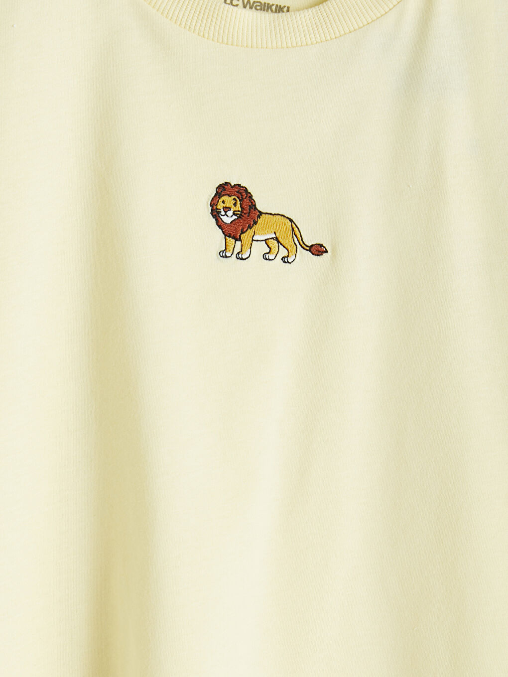 Sarı Bisiklet Yaka Nakışlı Erkek Çocuk Tişört-2