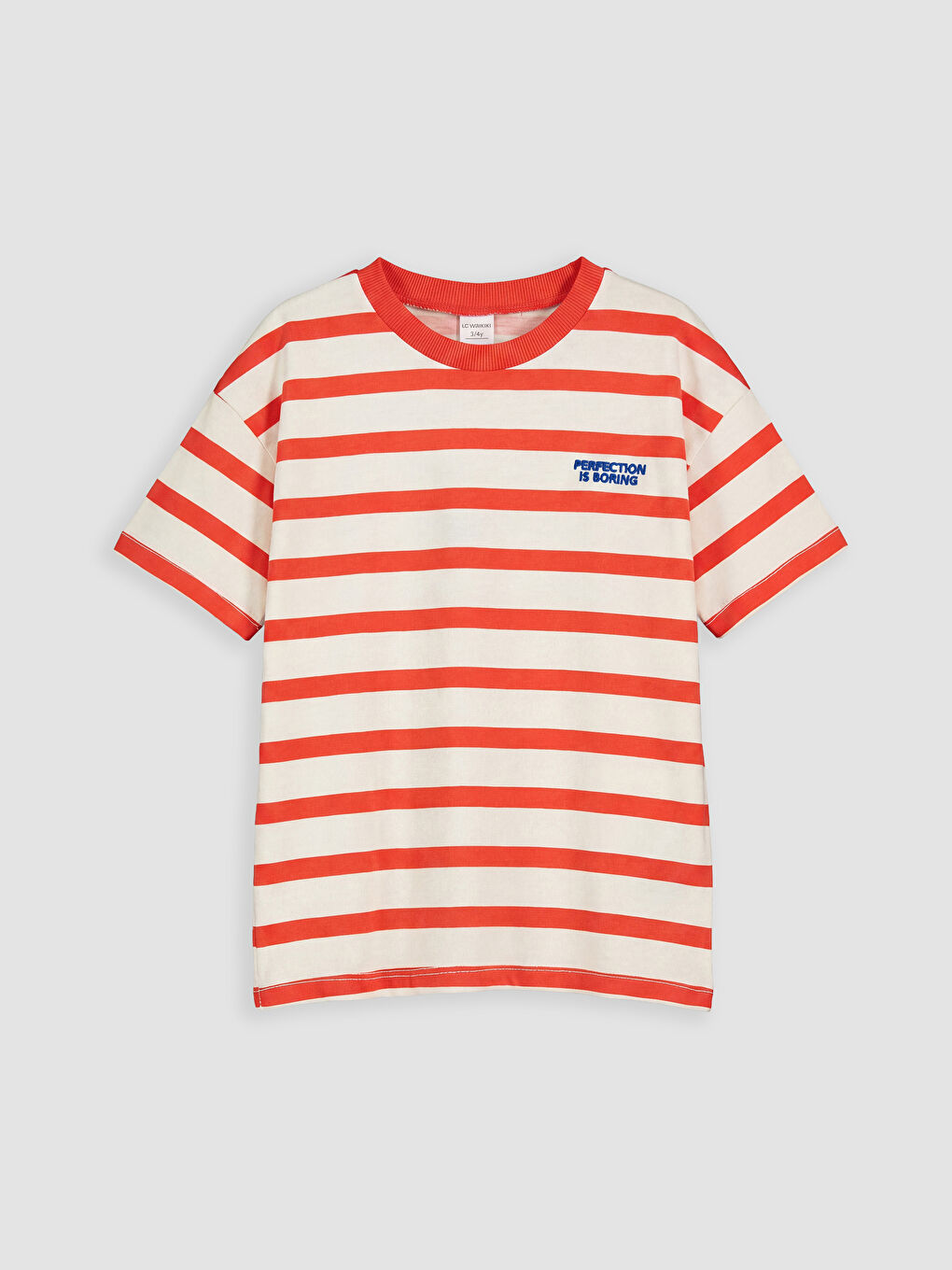 Kırmızı Bisiklet Yaka Çizgili Erkek Çocuk Tişört