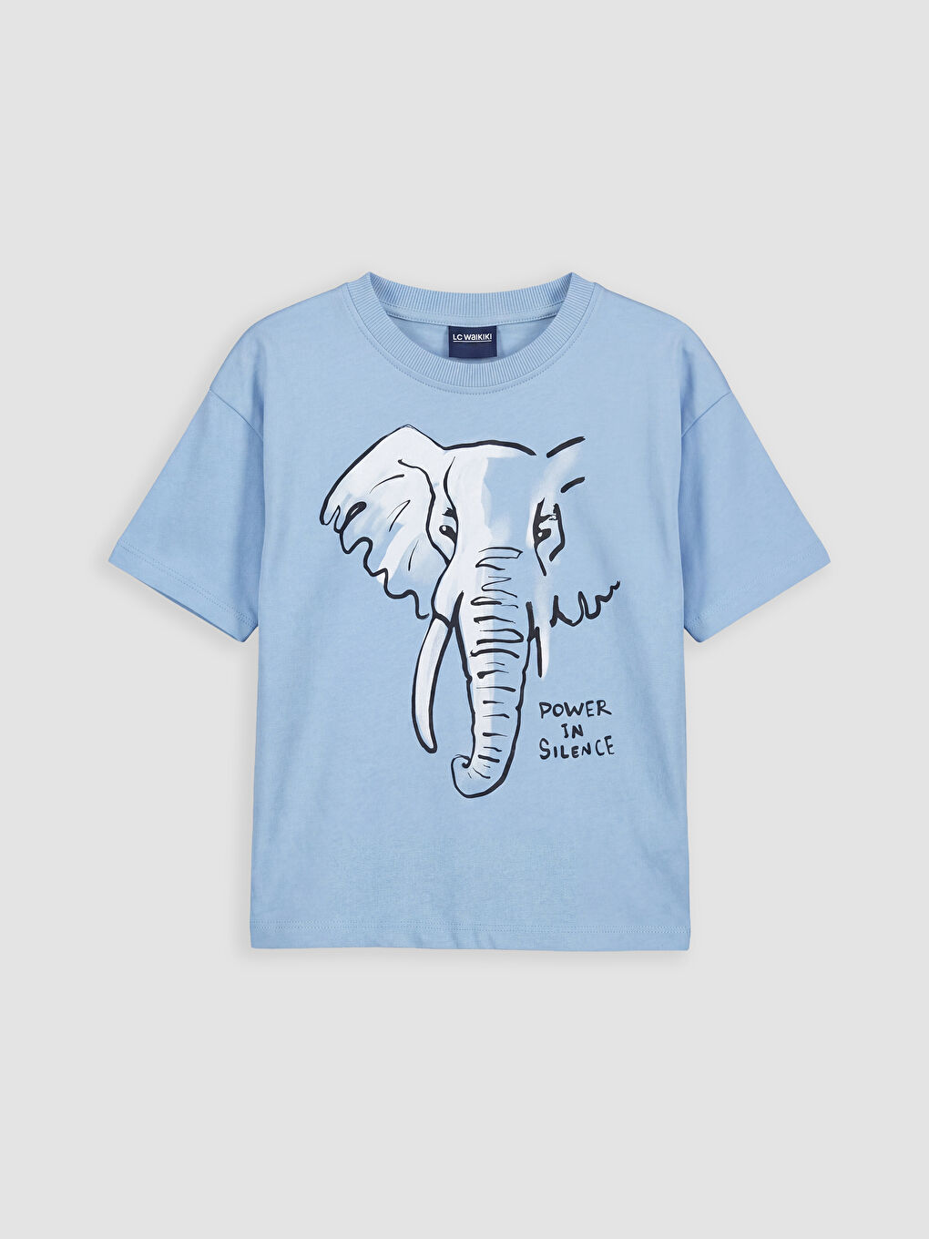 Mavi Bisiklet Yaka Baskılı Erkek Çocuk Tişört