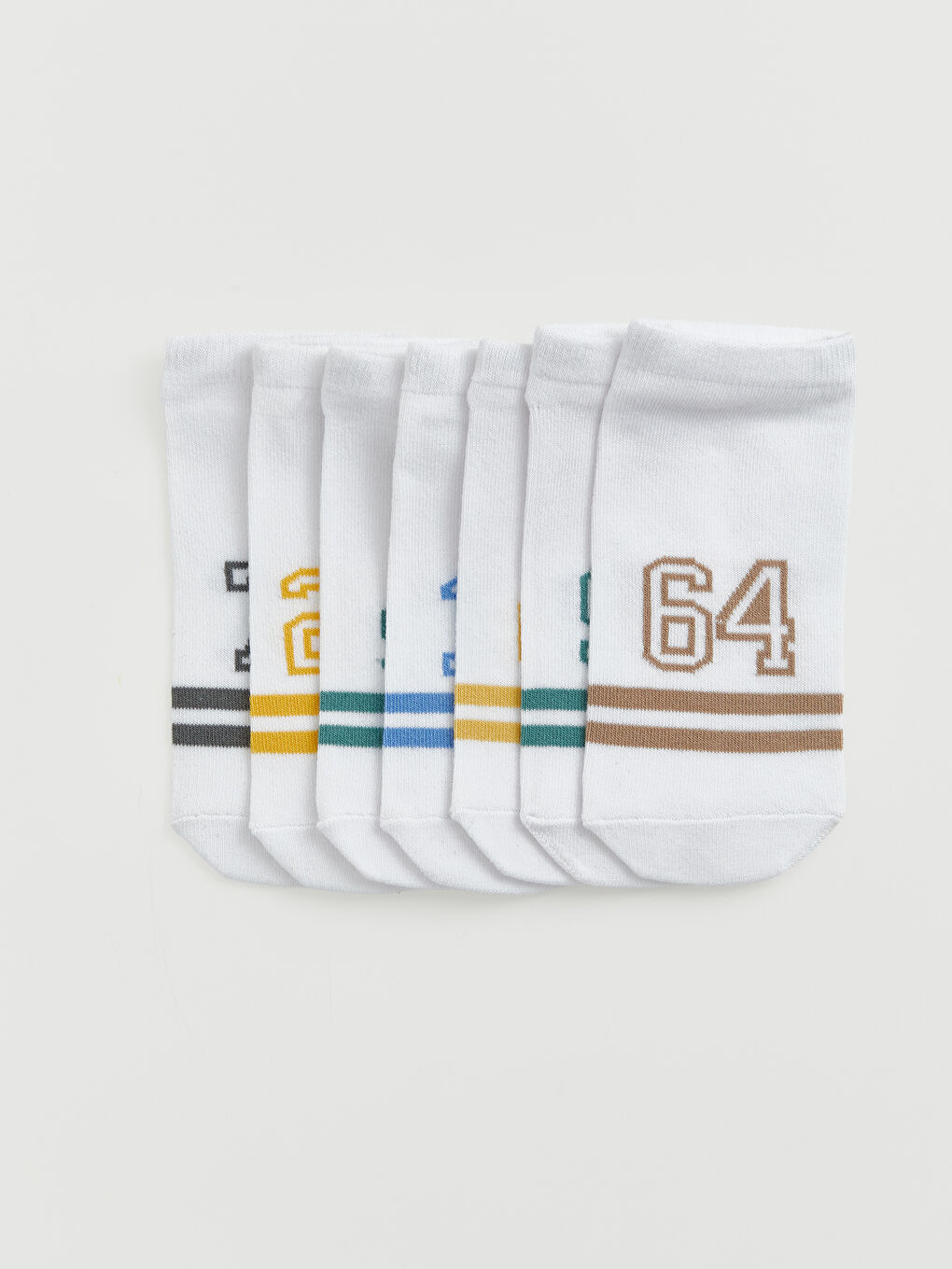 Karışık Baskılı Erkek Çocuk Patik Çorap 7'li