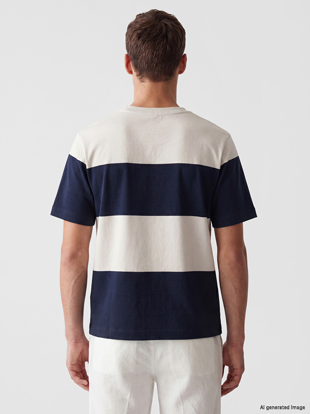 Crew Neck Color Blocked Men's T-shirt-3
