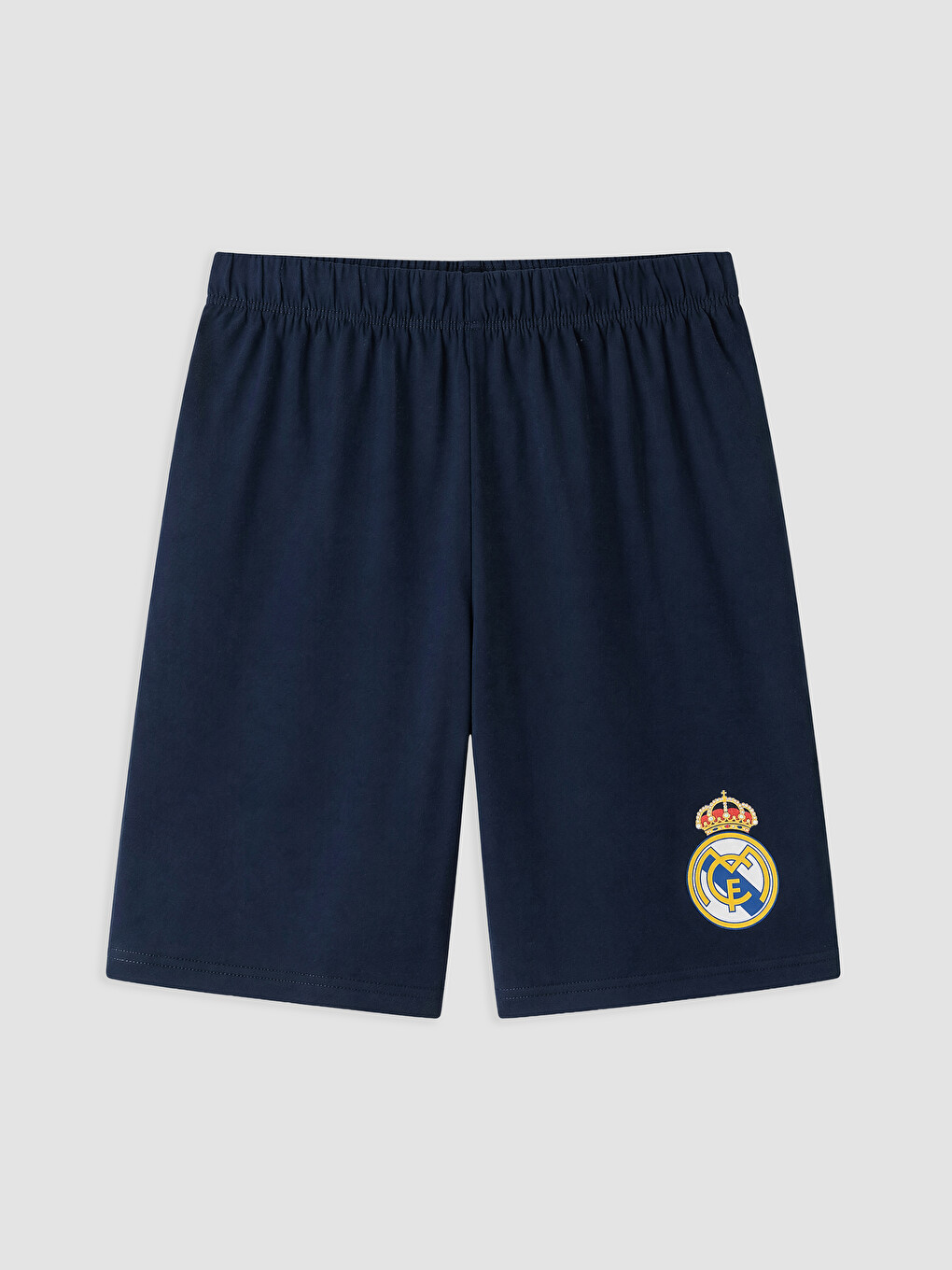 Mavi Real Madrid Baskılı Erkek Çocuk Şortlu Pijama Takımı-3