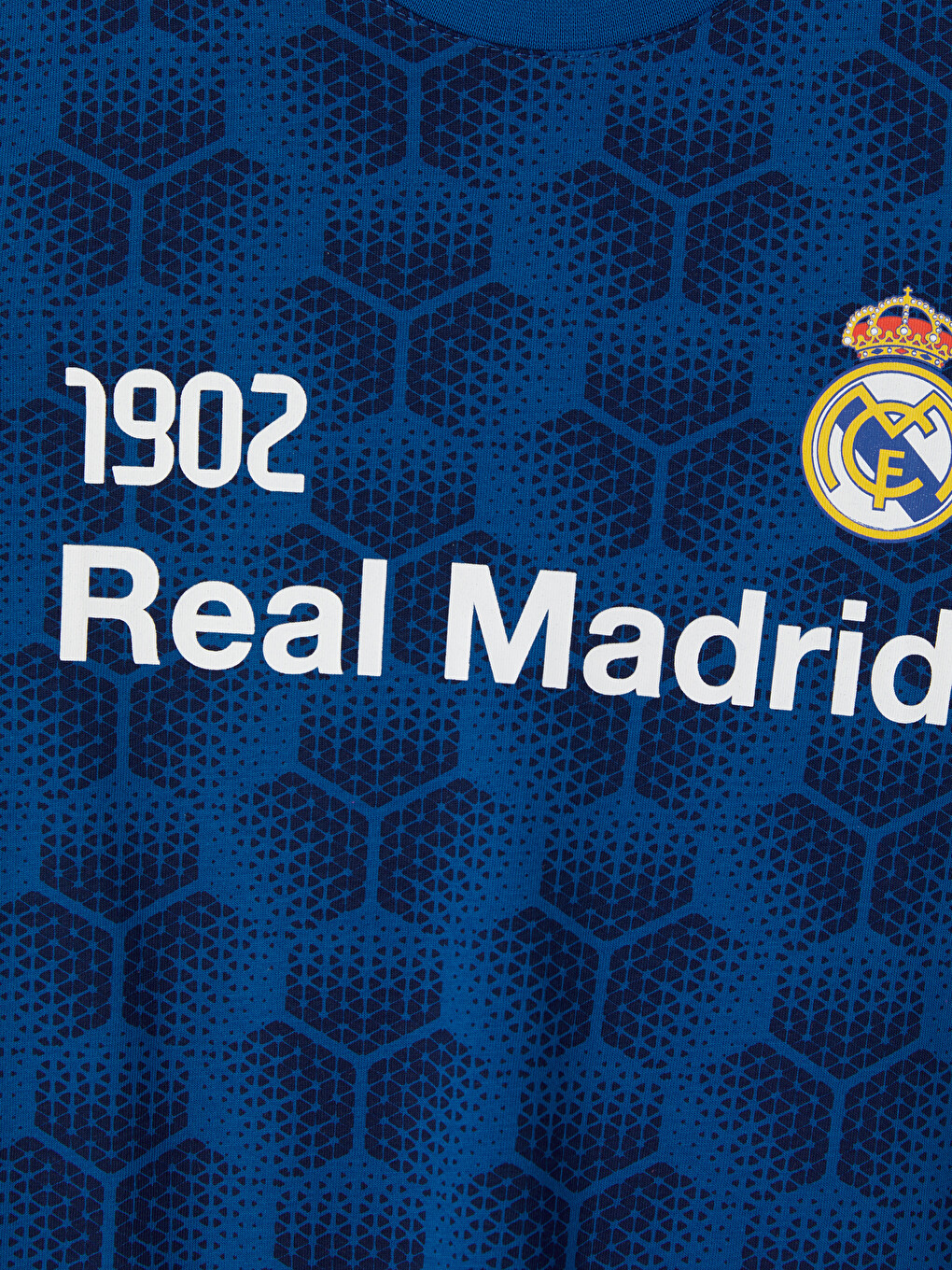 Mavi Real Madrid Baskılı Erkek Çocuk Şortlu Pijama Takımı-5