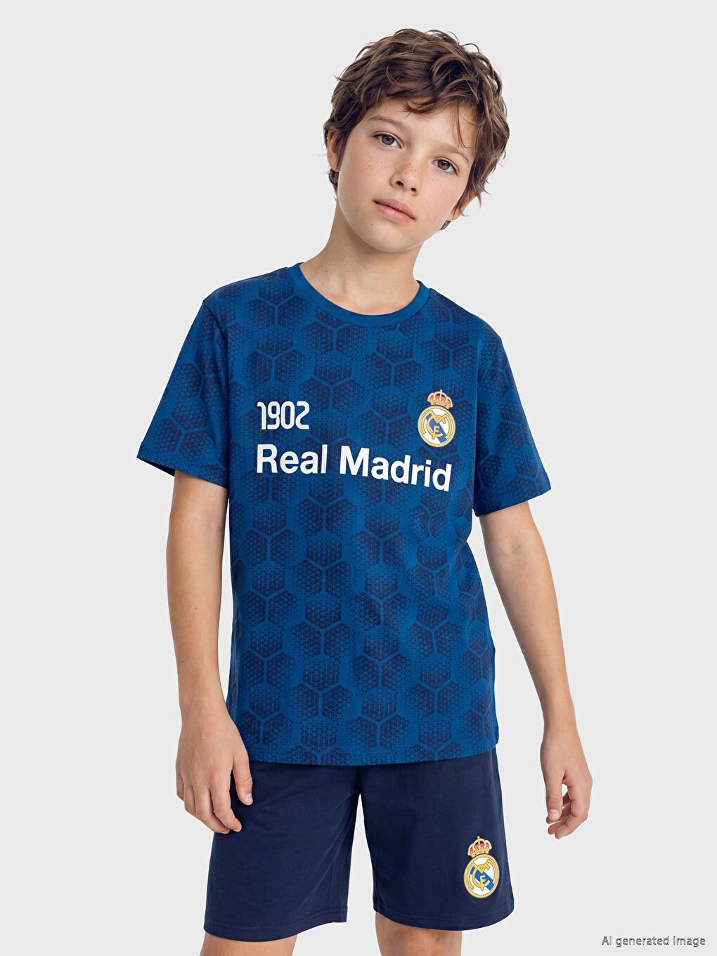 Real Madrid Printed Boys' Shortie Pyjama Set