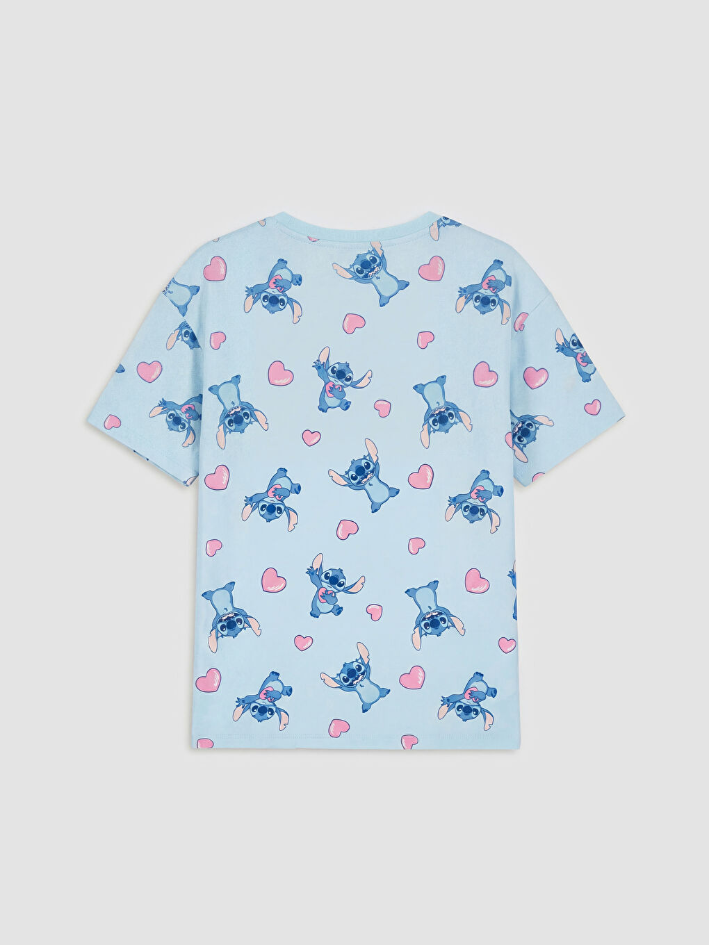 Mavi Stitch Baskılı Kız Çocuk Şortlu Pijama Takımı-3
