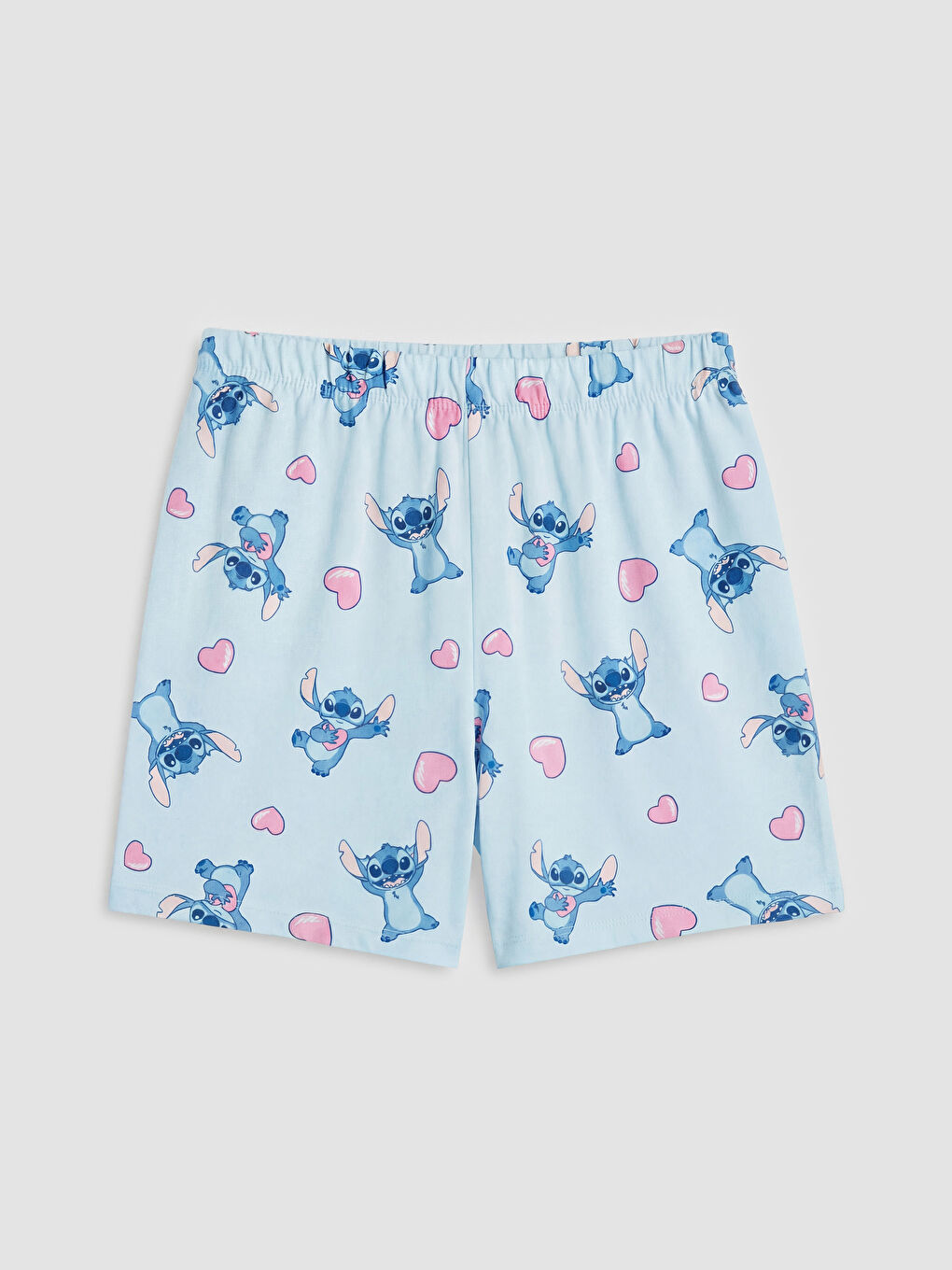 Mavi Stitch Baskılı Kız Çocuk Şortlu Pijama Takımı-4