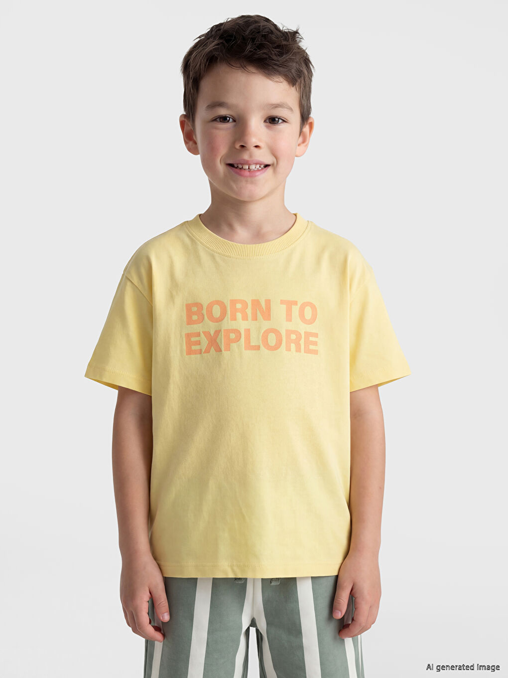 Crew Neck Printed Boys' T-Shirt-1