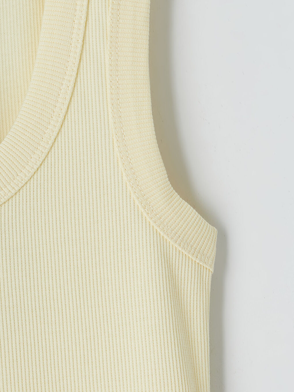 Sarı U Yaka Kadın Fitilli Atlet-6