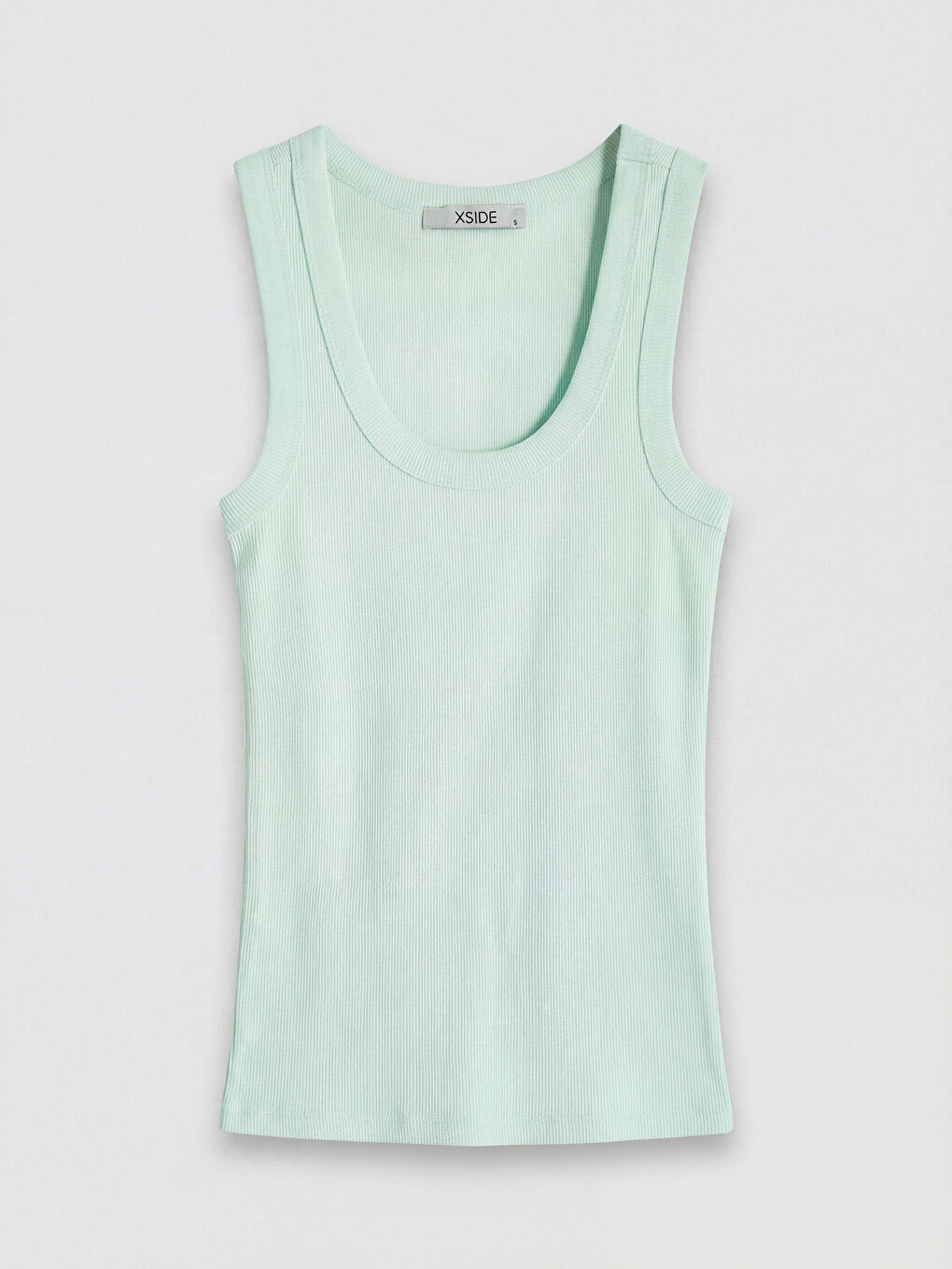 Yeşil U Yaka Kadın Fitilli Atlet-4