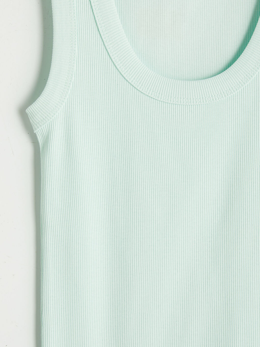 Yeşil U Yaka Kadın Fitilli Atlet-6