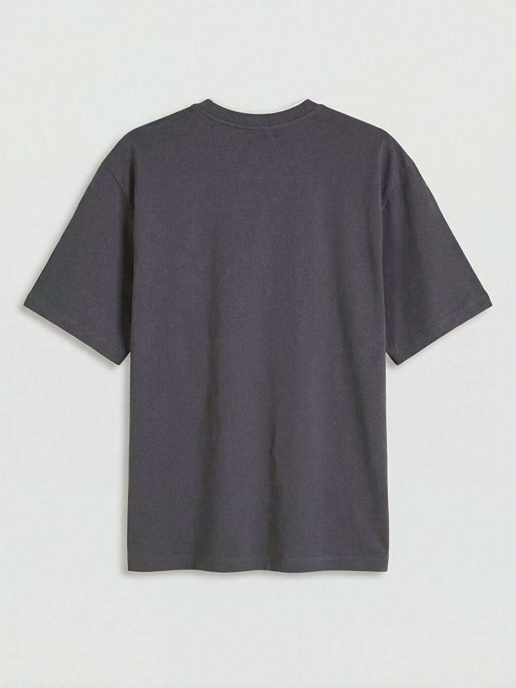 Antrasit Bisiklet Yaka Erkek Tişört-1