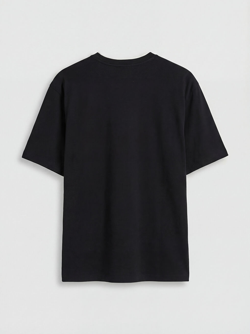 Siyah Bisiklet Yaka Erkek Tişört-1