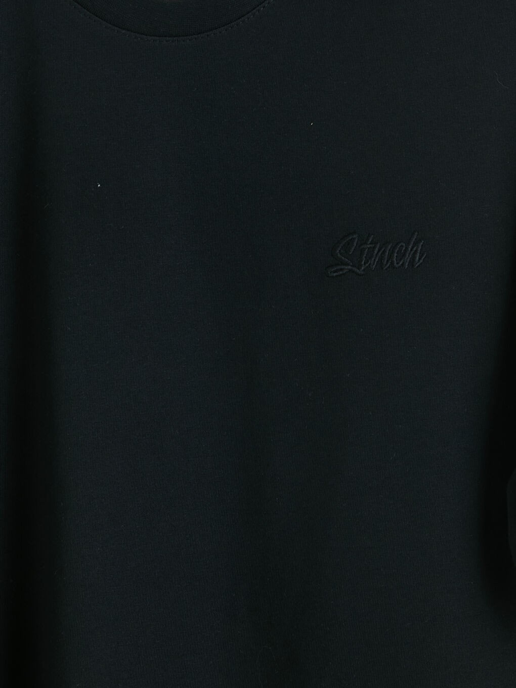 Siyah Bisiklet Yaka Erkek Tişört-2