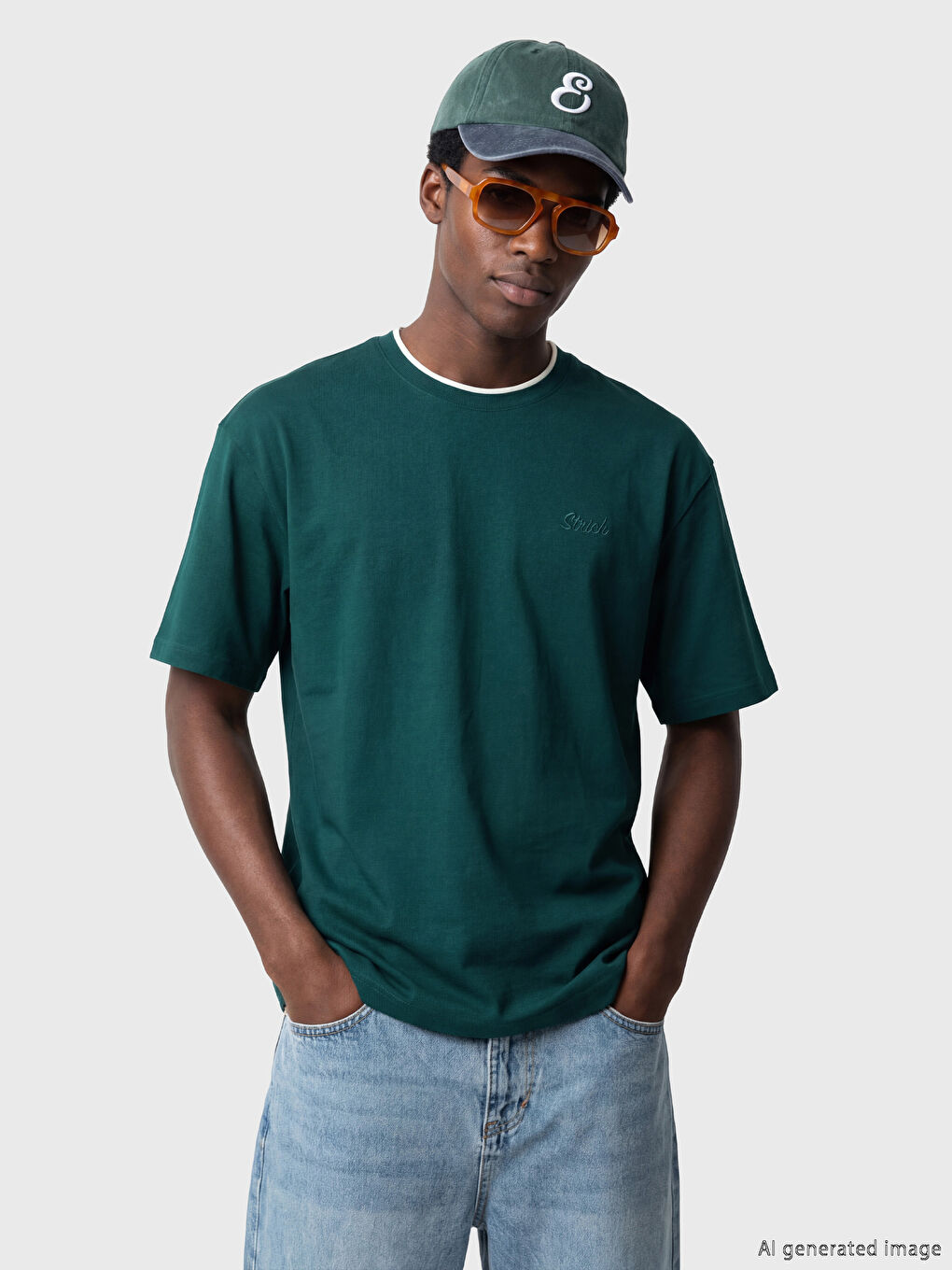 Crew Neck Embroidered Men's T-Shirt