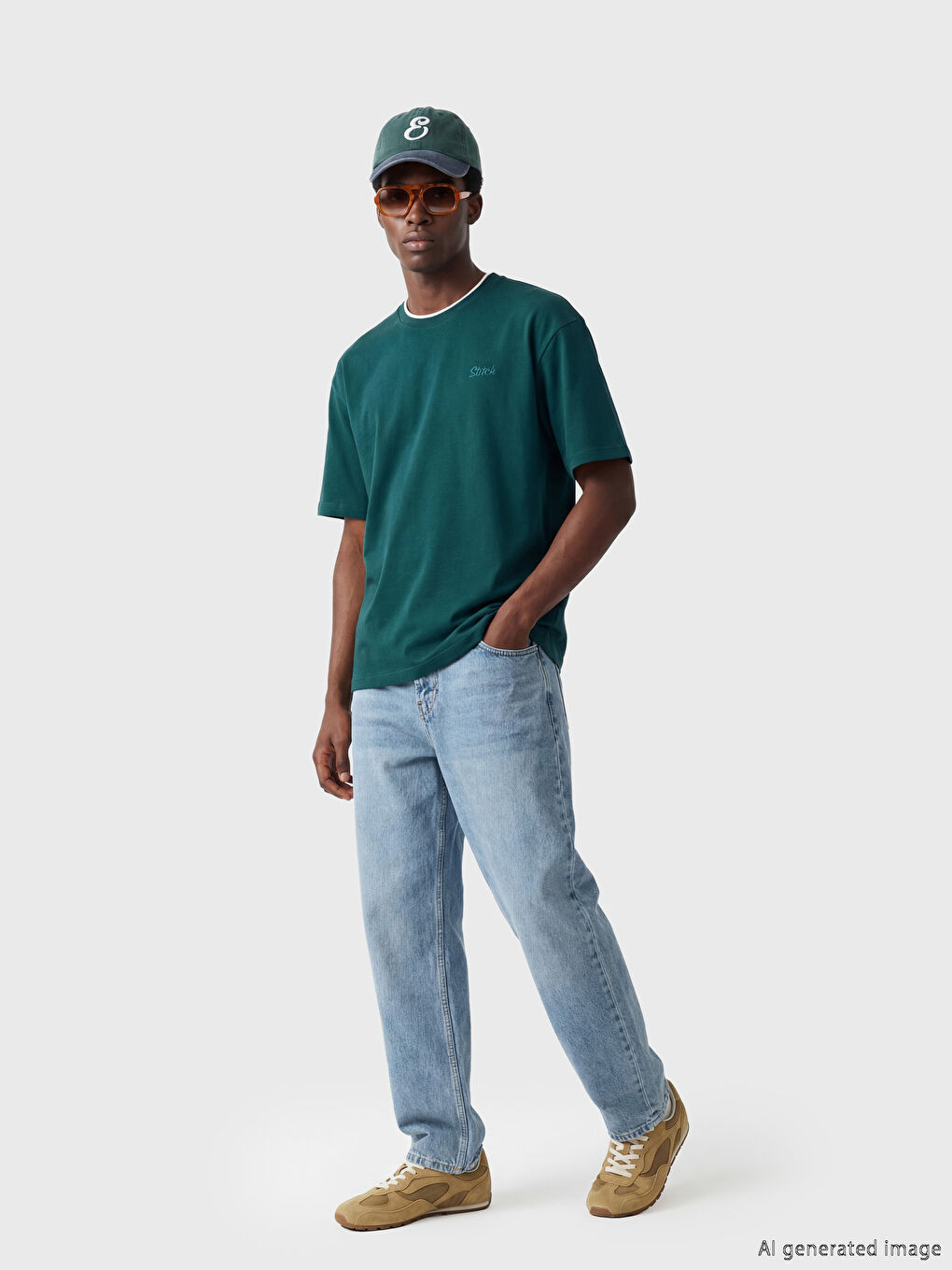 Crew Neck Embroidered Men's T-Shirt-1