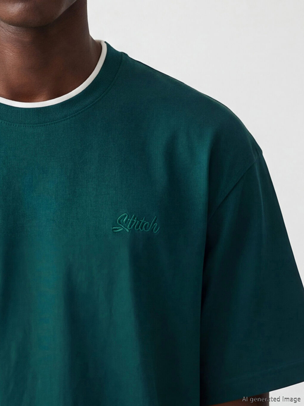 Crew Neck Embroidered Men's T-Shirt-2