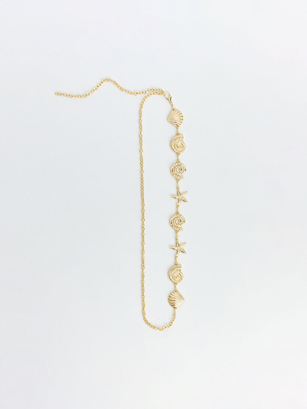 Sarı Deniz Yıldızı Figürlü Kadın Zincir Kemer