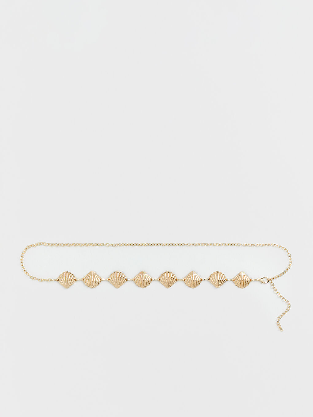 Sarı Deniz Kabuğu Aksesuarlı Kadın Zincir Kemer