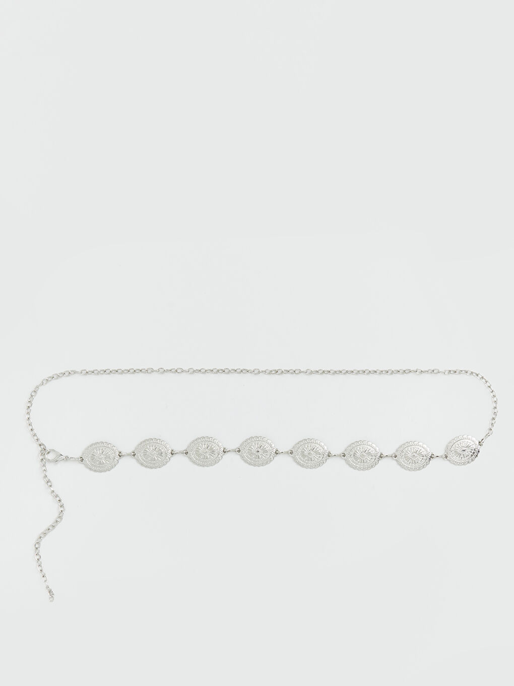 Gri Madalyon Detaylı Kadın Zincir Kemer