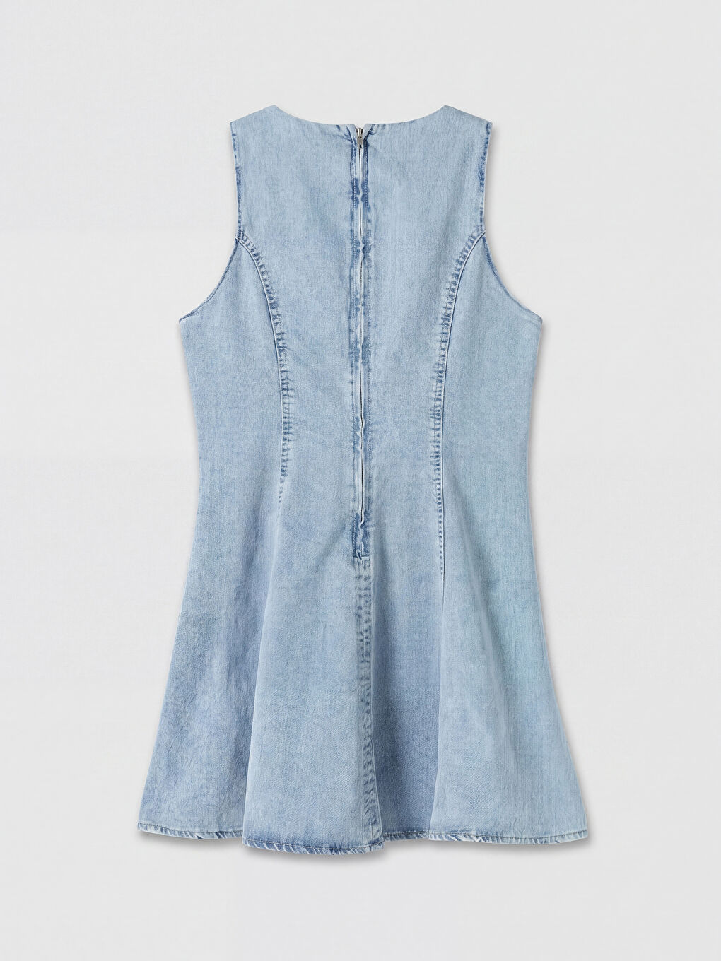 Mavi Bisiklet Yaka A Kesim Mini Jean Elbise-1