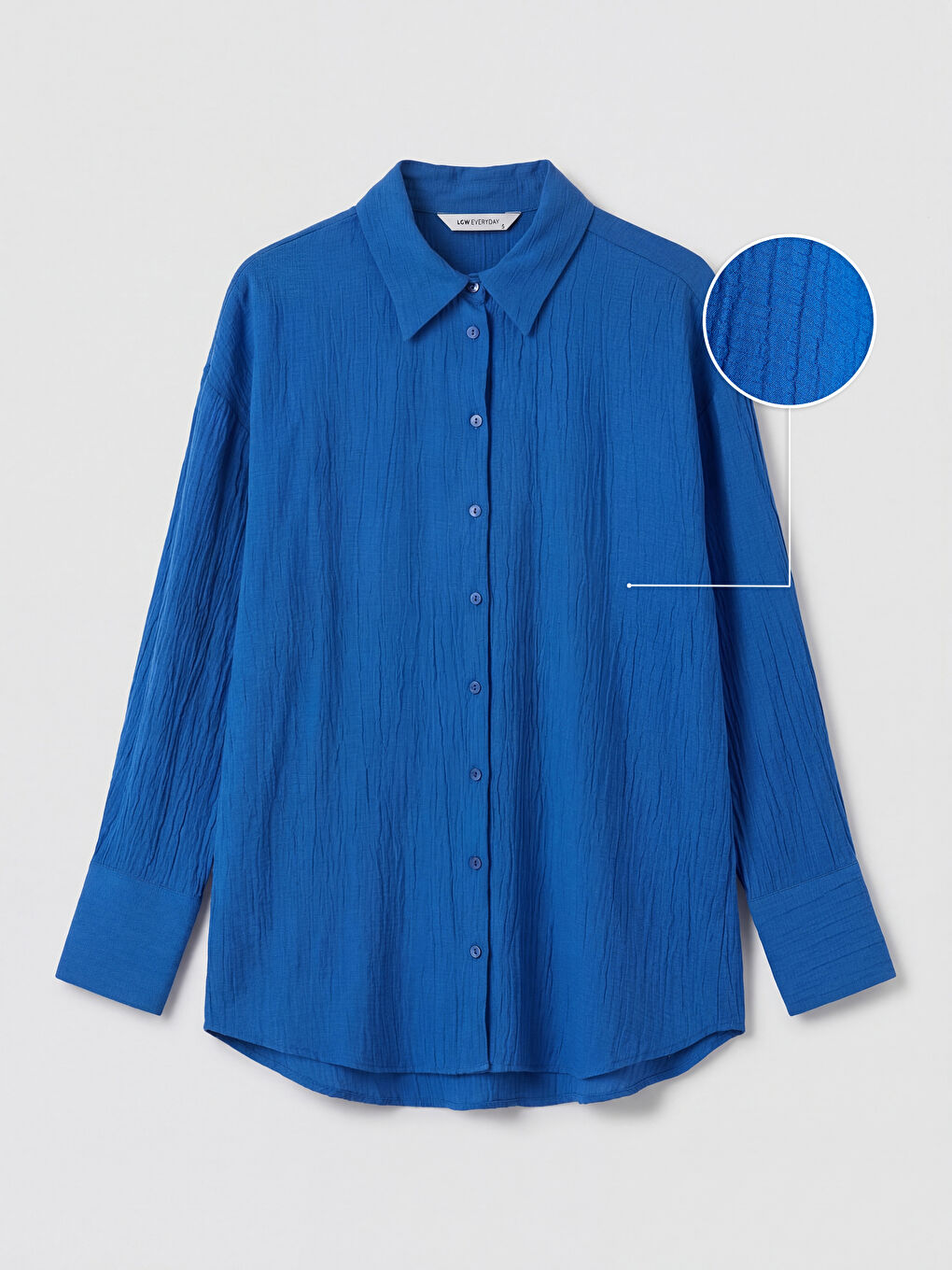 Mavi Dokulu Kadın Gömlek