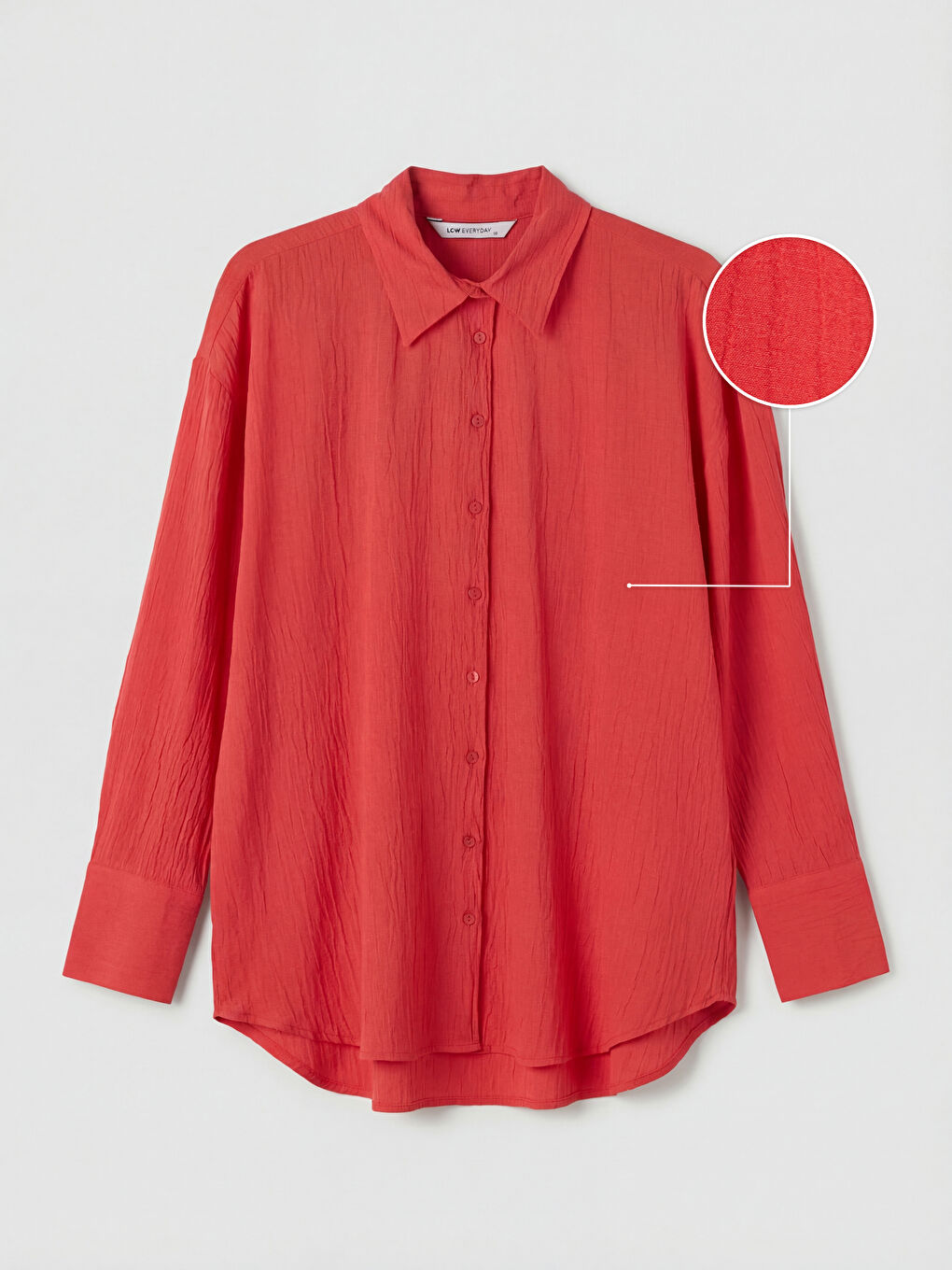 Kırmızı Dokulu Kadın Gömlek