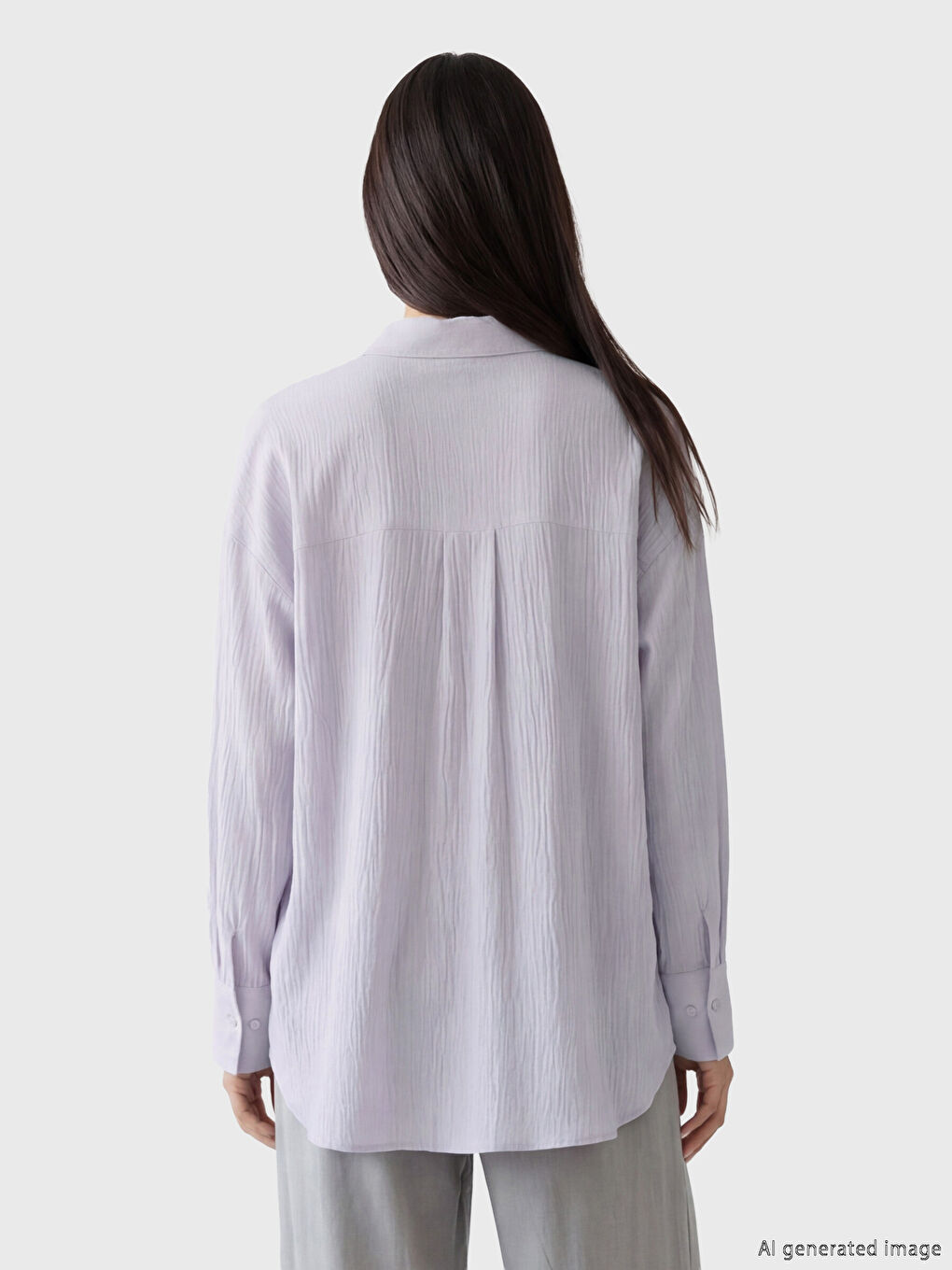 Lila Dokulu Kadın Gömlek-3