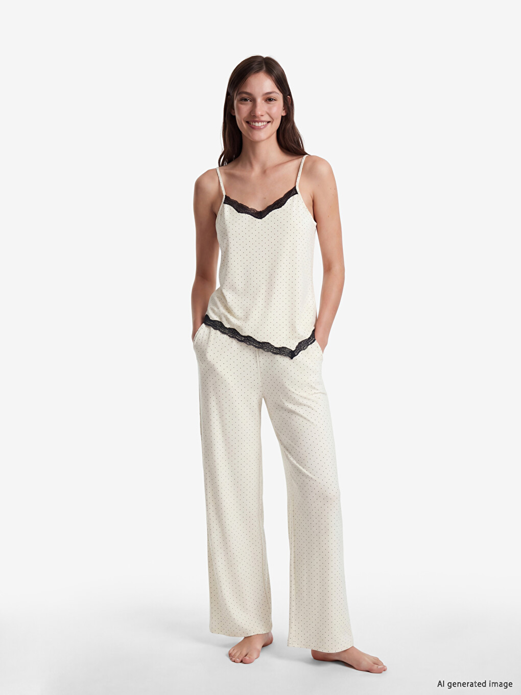 Strappy Polka Dot Women's Pyjamas Set