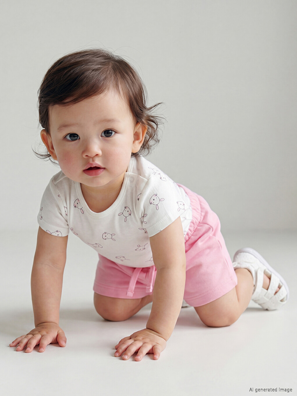 Elastic Waist Baby Girls' Shorts-1