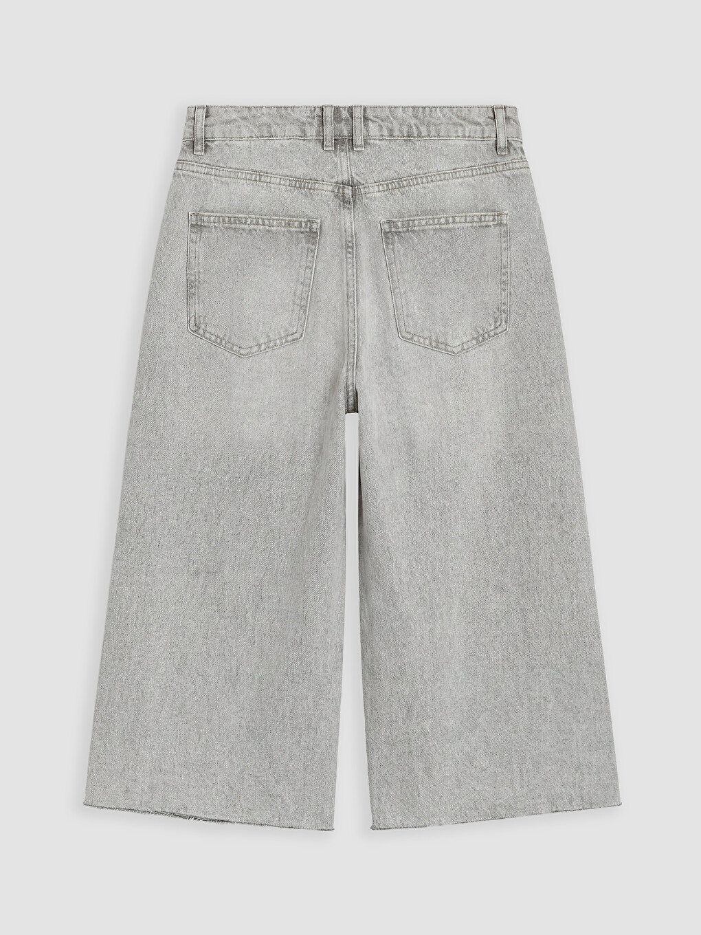 Gri Bermuda Fit Kadın Jean Şortolon-2