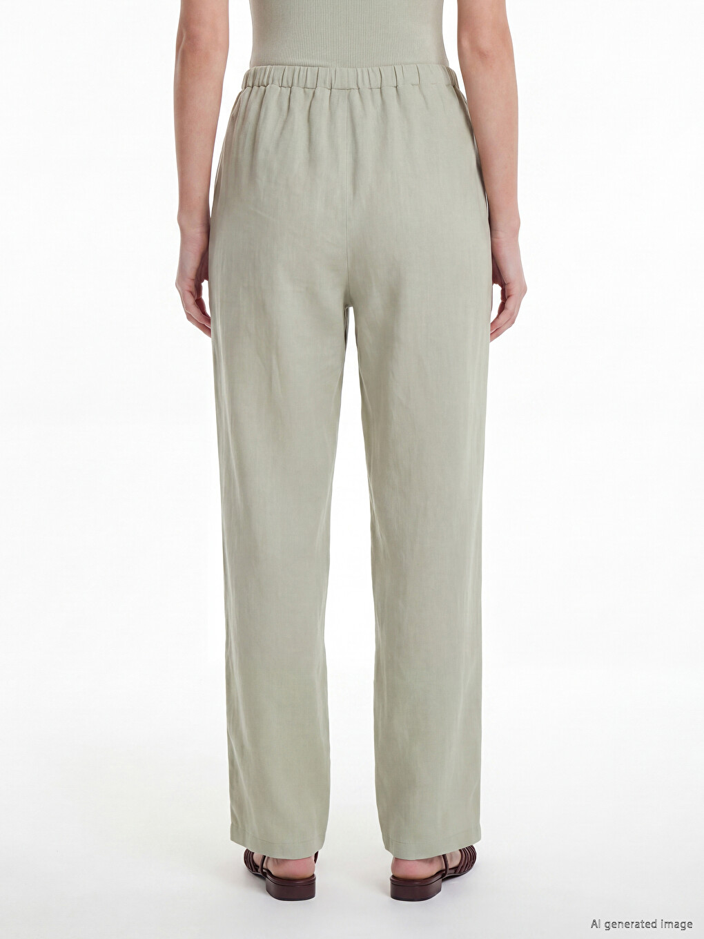 Elastic Waist Women's Muslin Trousers-3