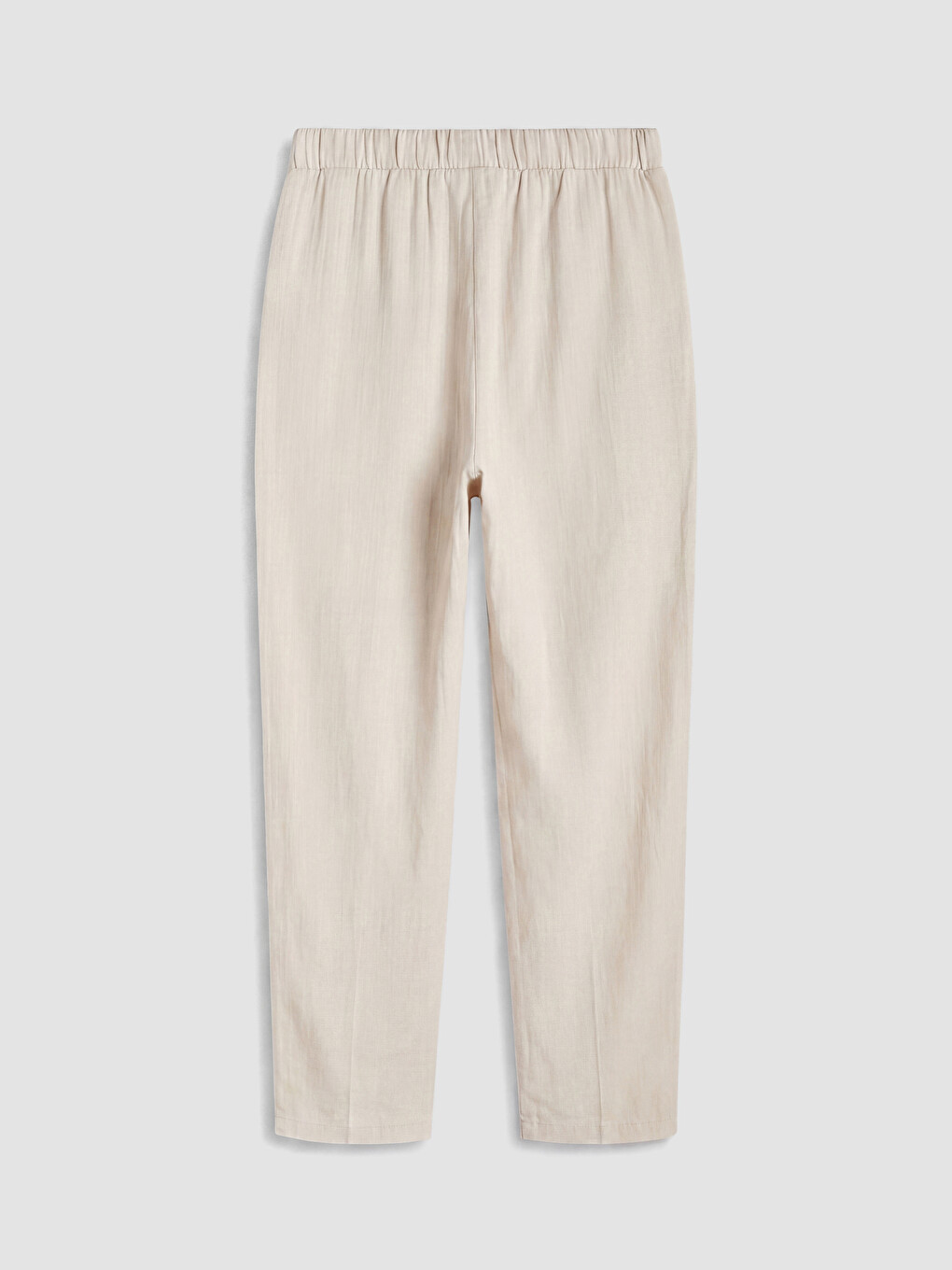 Gri Beli Lastikli Kadın Müslin Pantolon-2