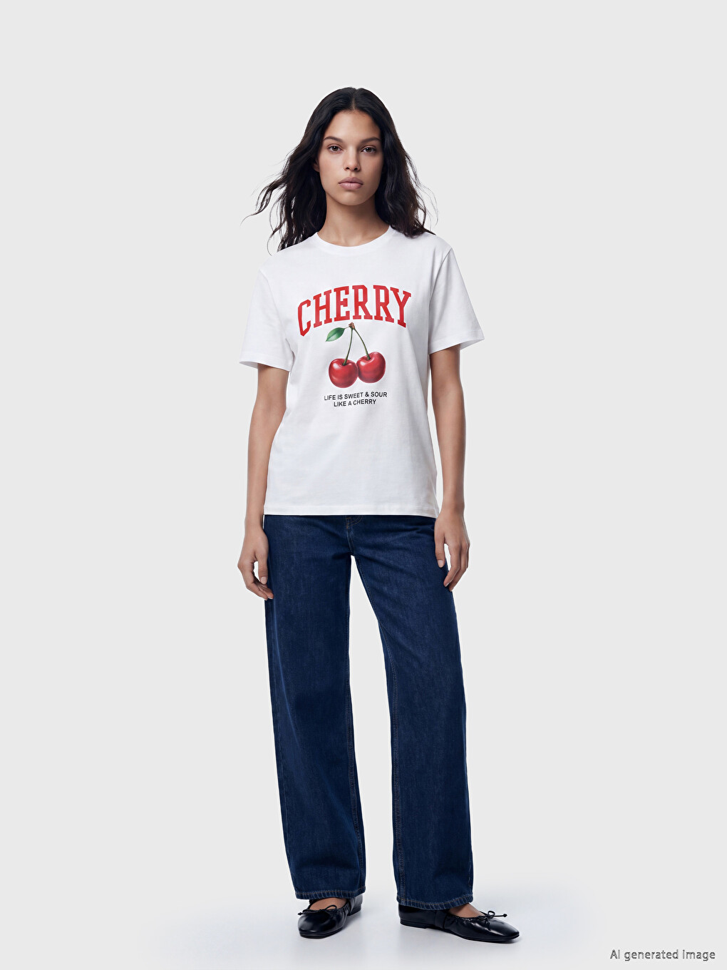 Femër E Bardhe T-shirt-1