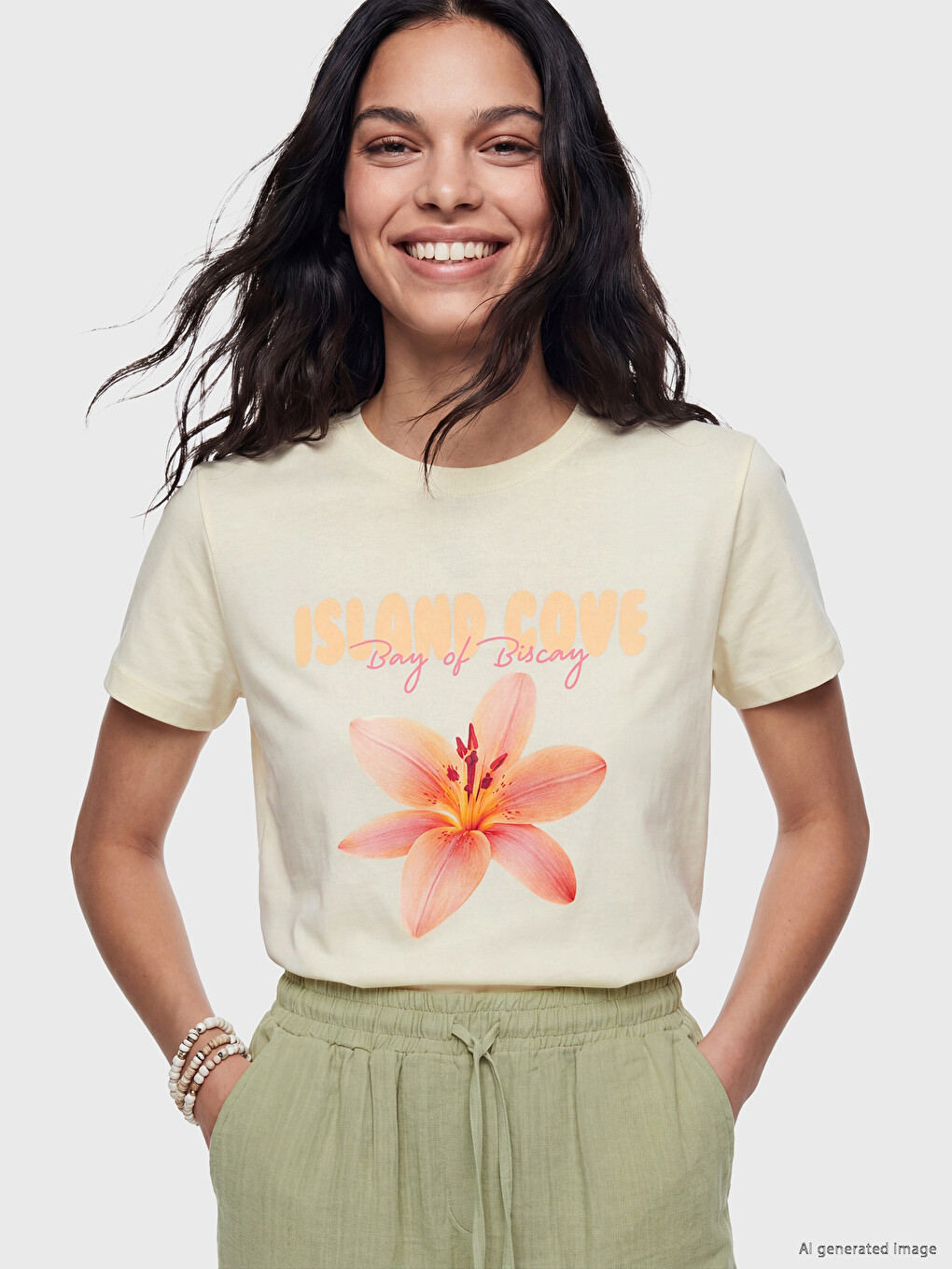 Printed %100 Cotton Women's T-shirt
