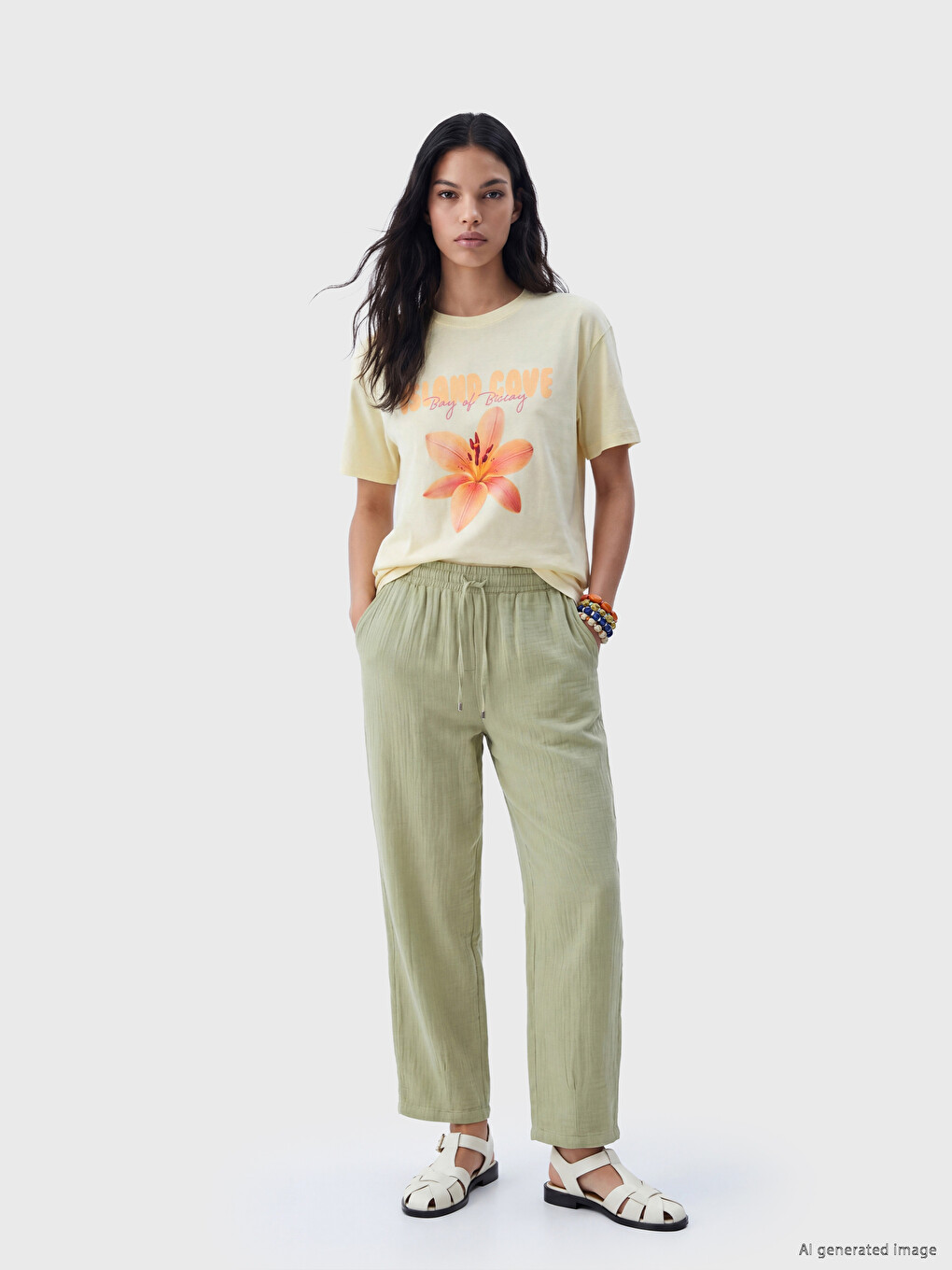 Printed %100 Cotton Women's T-shirt-1