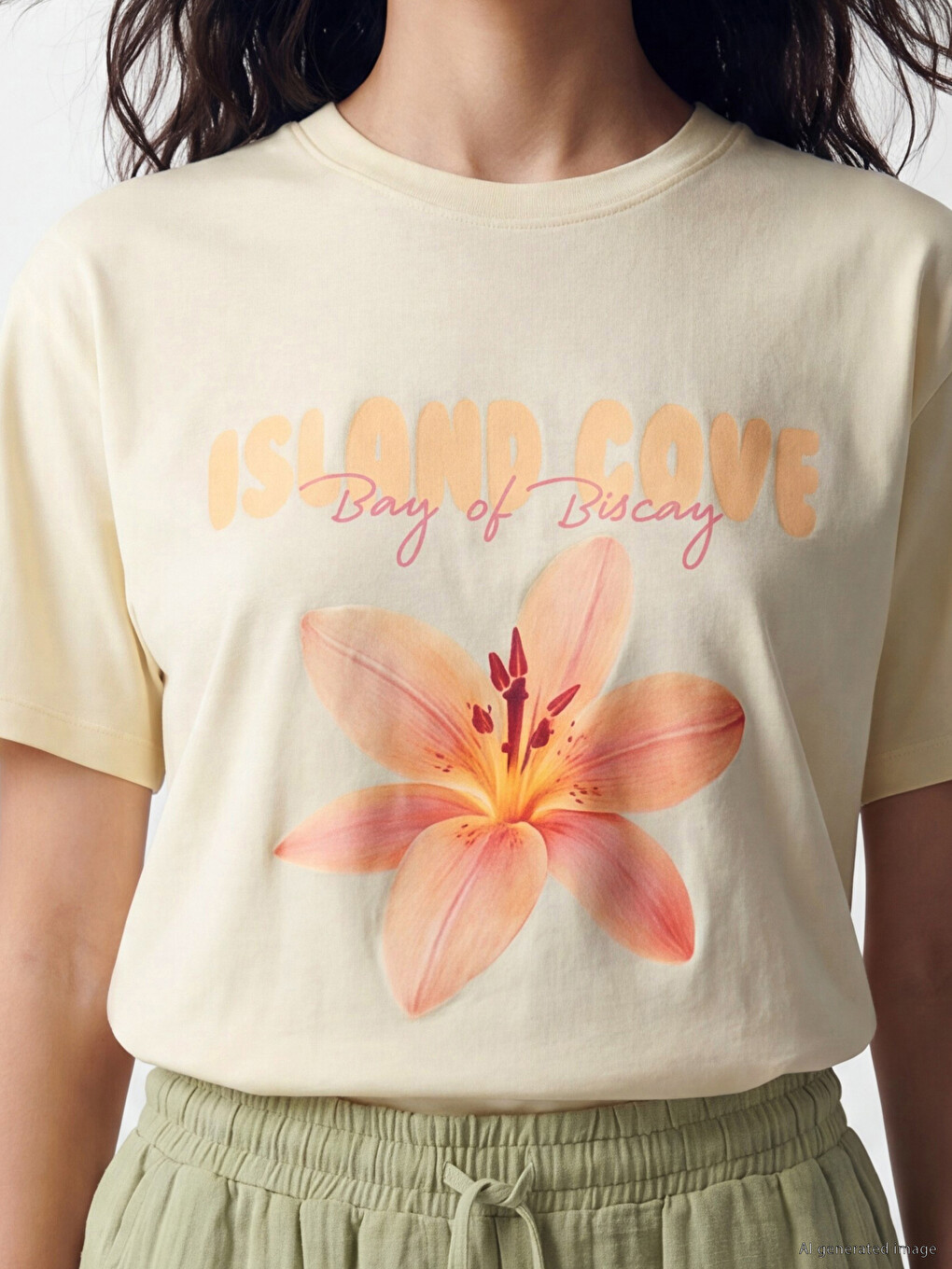 Printed %100 Cotton Women's T-shirt-2